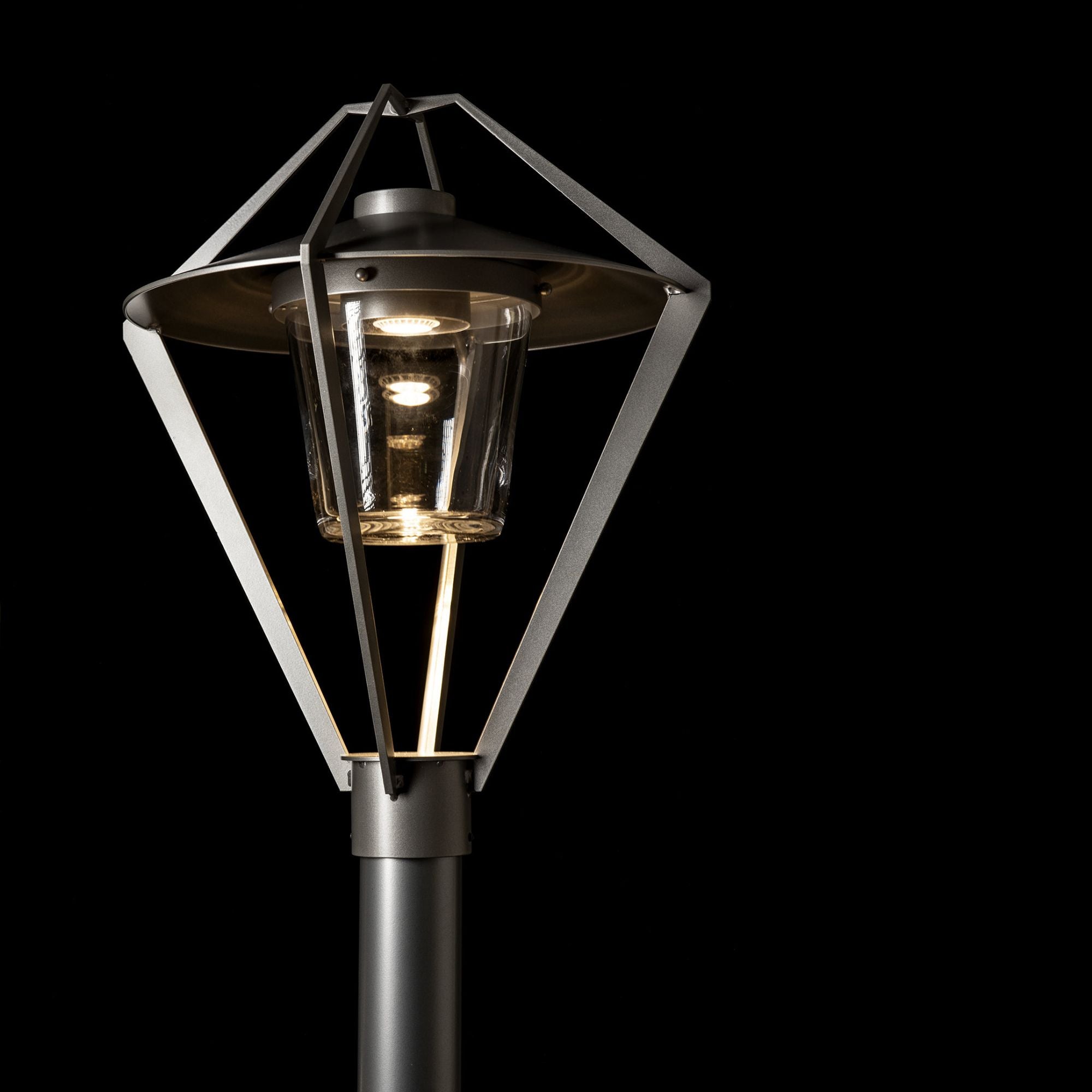 Stellar Post Light 1-Light Clear Glass (ZM) in Coastal Burnished Steel