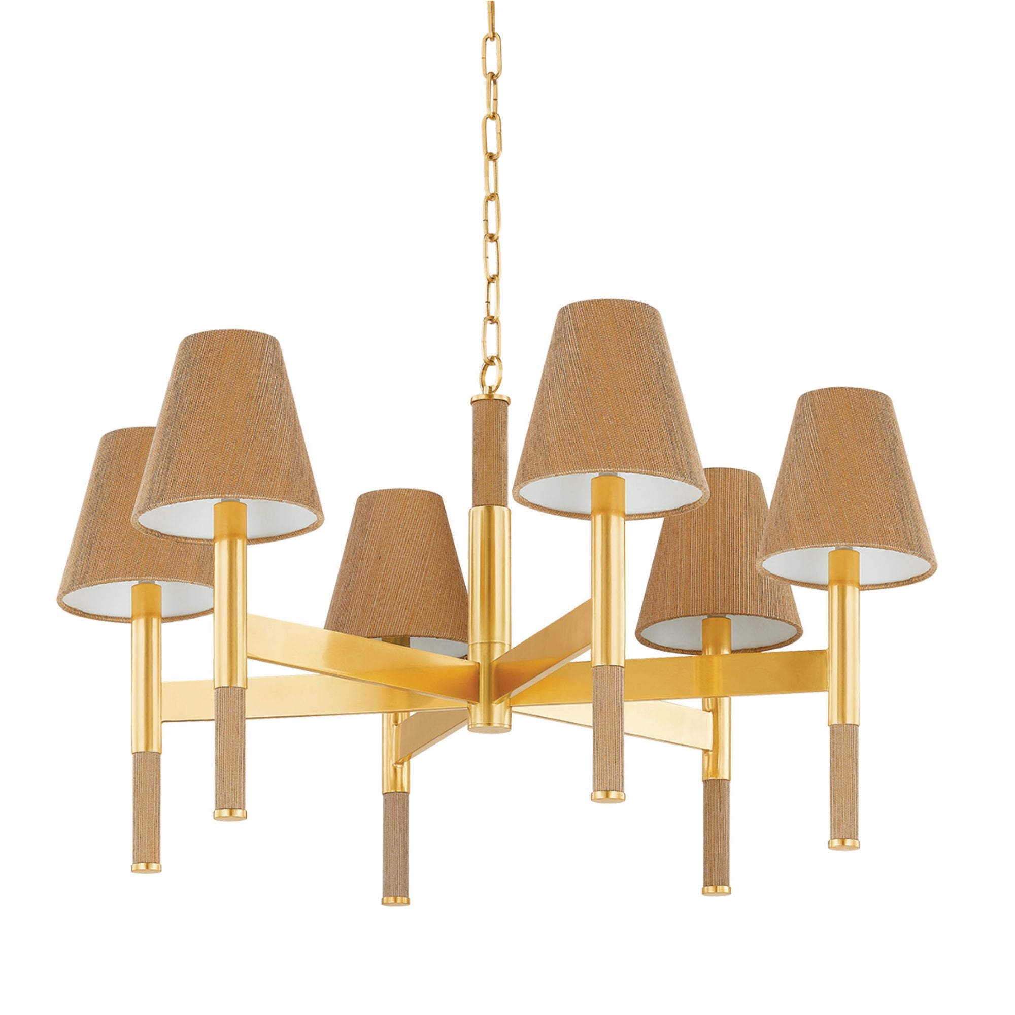 Lindenwood 6-Light Chandelier in Aged Brass 33.5W x 19.5H