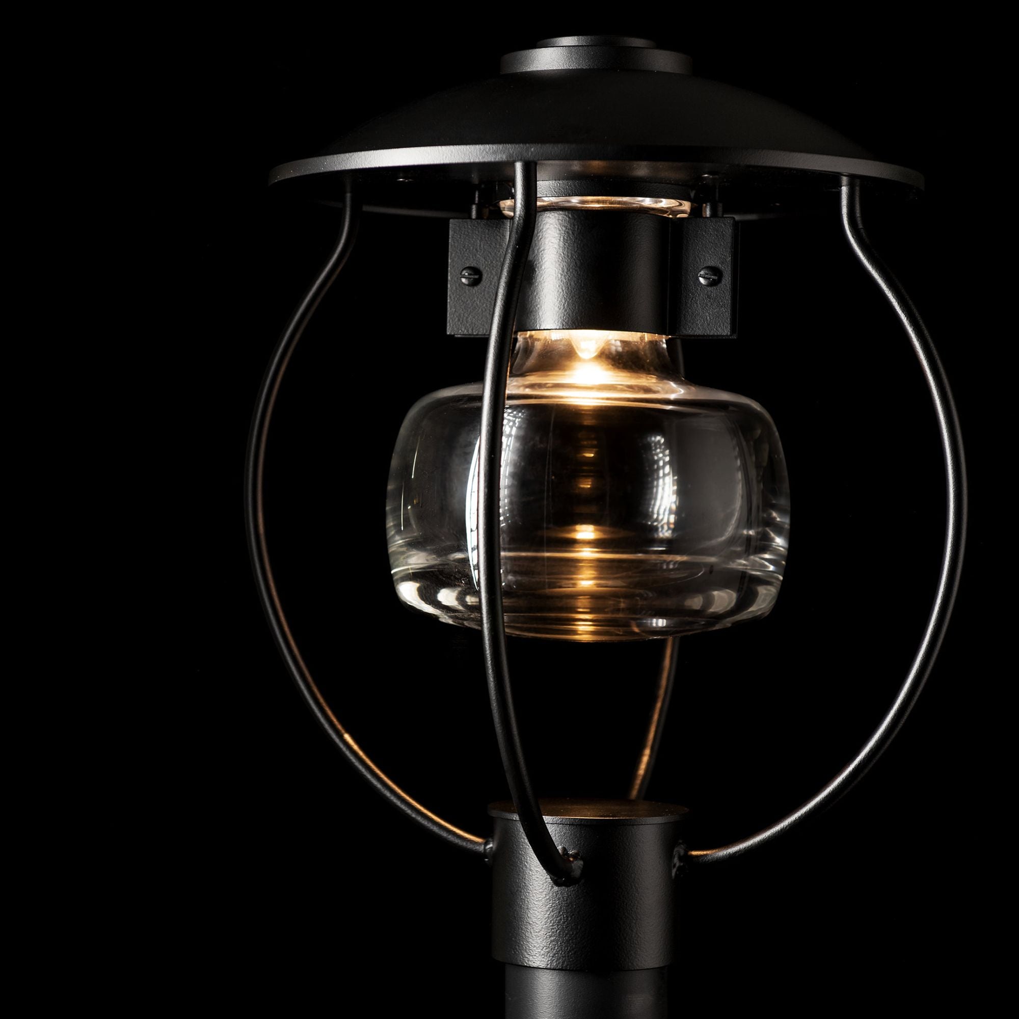 Mason Post Light 1-Light Clear Glass (ZM) in Coastal Black