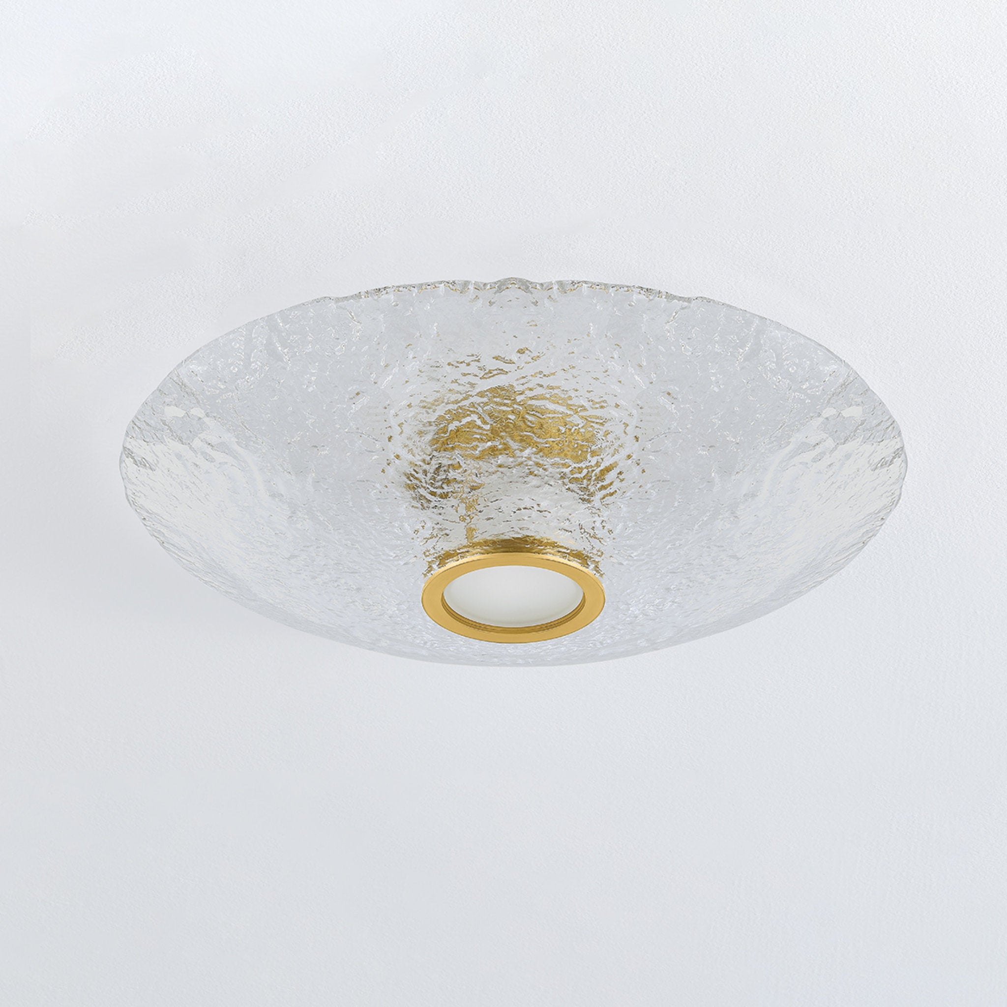 New Haven 1-Light Flush Mount in Aged Brass 20.25W x 4.75H