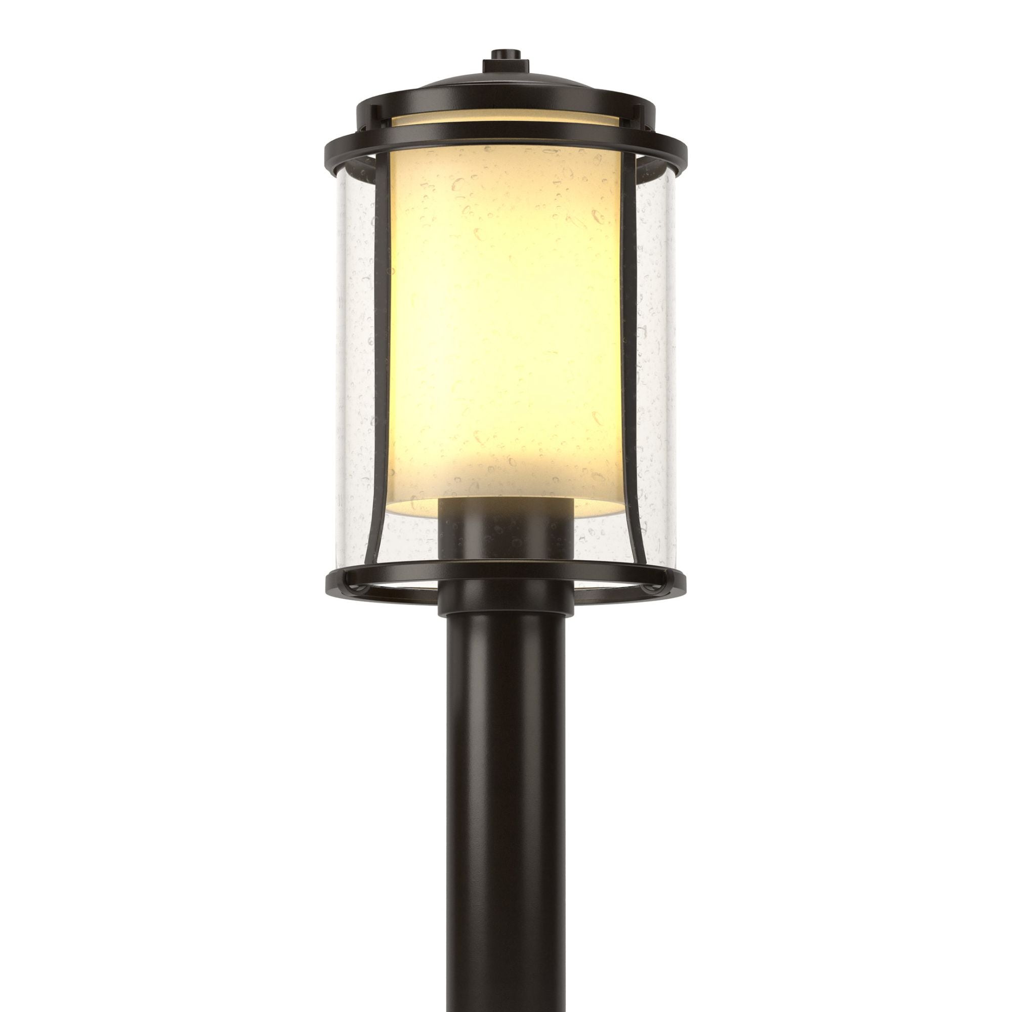 Meridian Outdoor Post Light 1-Light Seeded Glass with Opal Diffuser (ZS) in Coastal Oil Rubbed Bronze