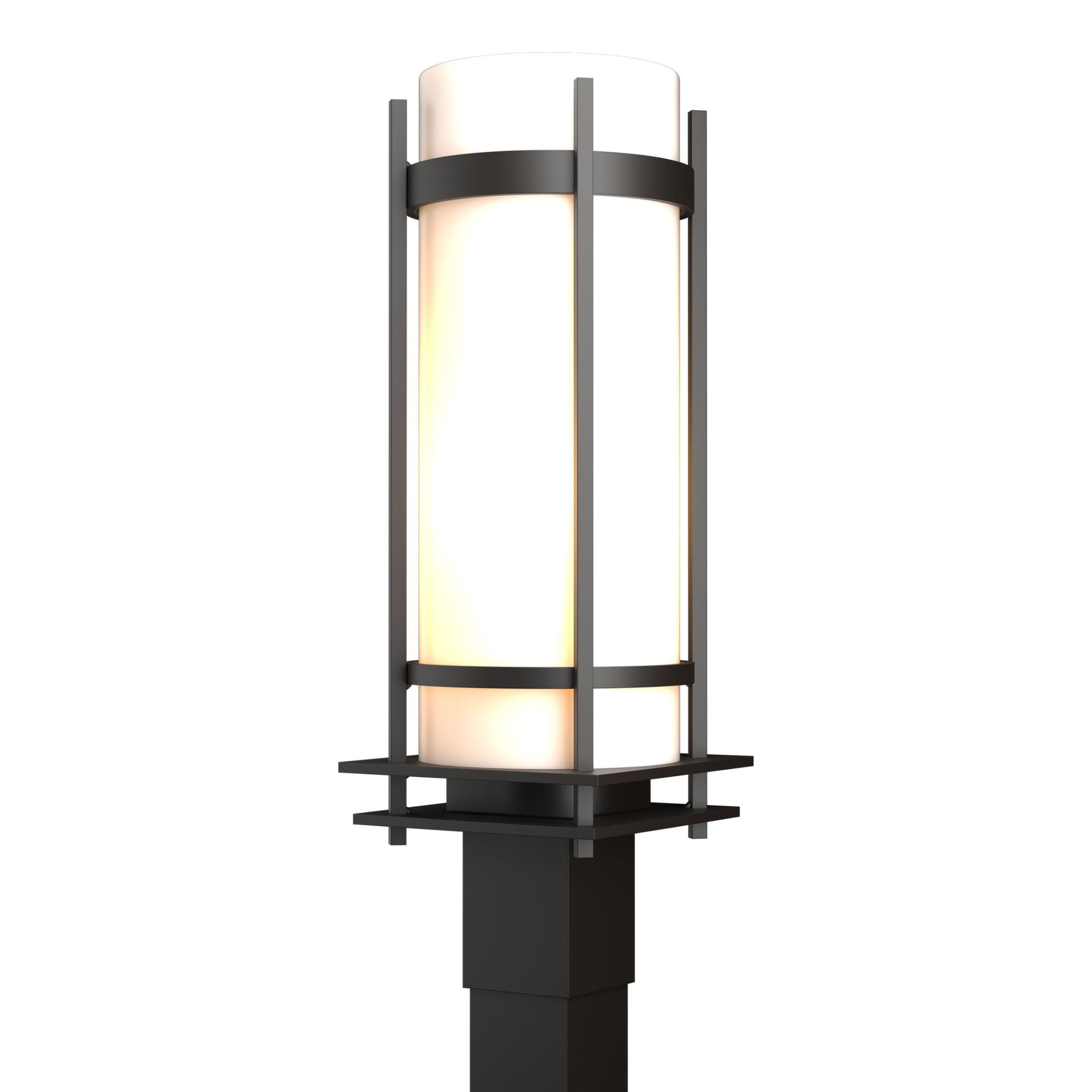 Banded Outdoor Post Light 1-Light Opal Glass (GG) in Coastal Oil Rubbed Bronze