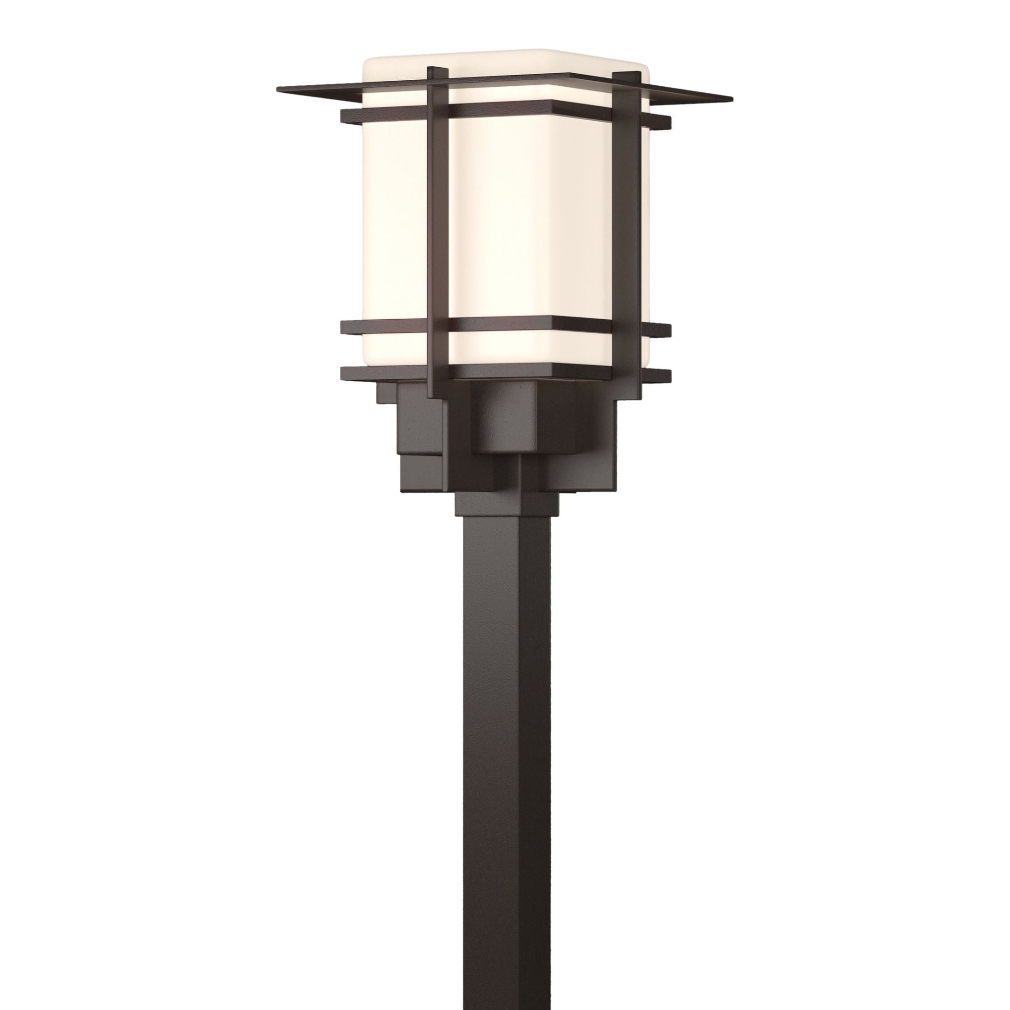 Tourou Large Outdoor Post Light 1-Light Opal Glass (GG) in Coastal Dark Smoke