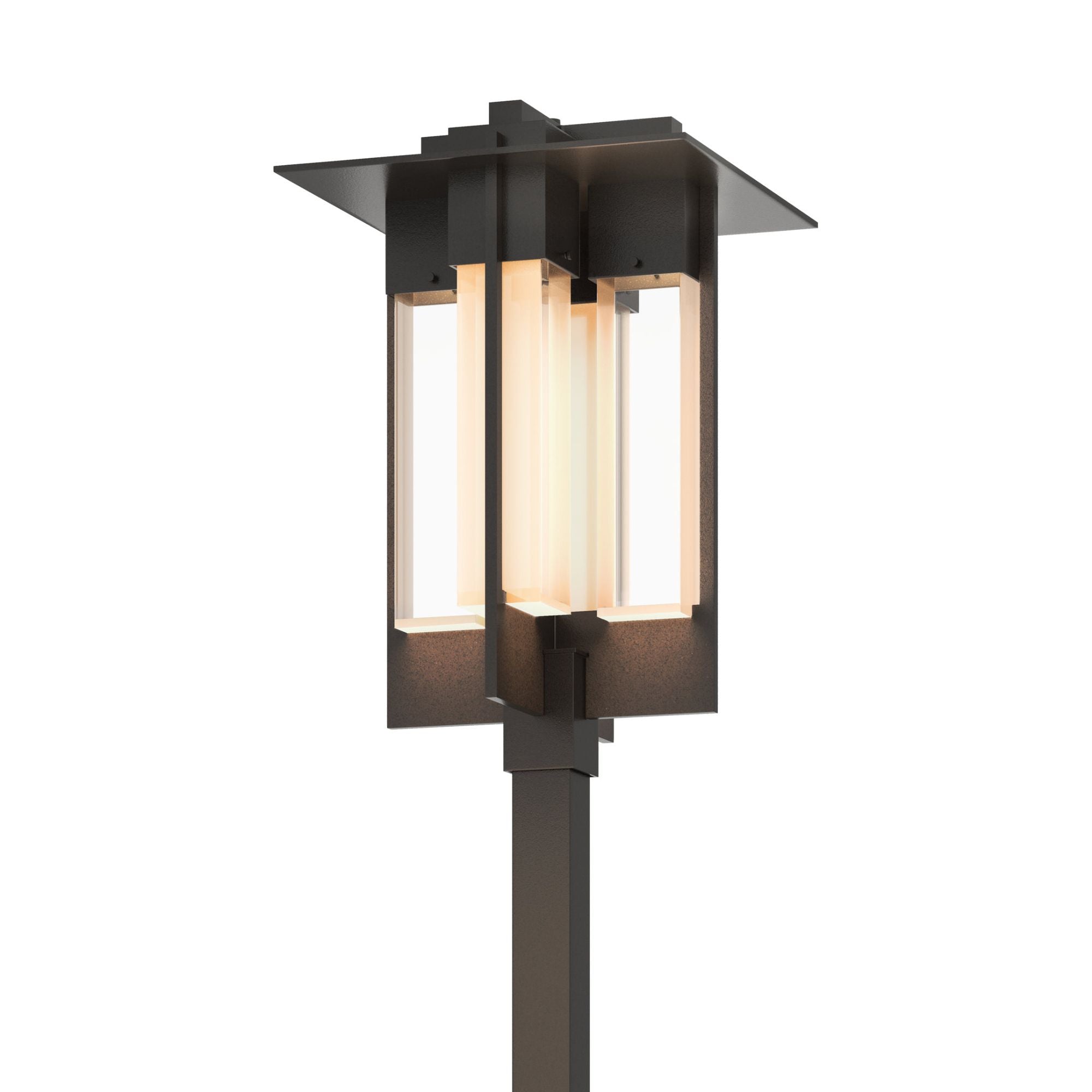 Axis Large Outdoor Post Light 4-Light Clear Glass (ZM) in Coastal Oil Rubbed Bronze