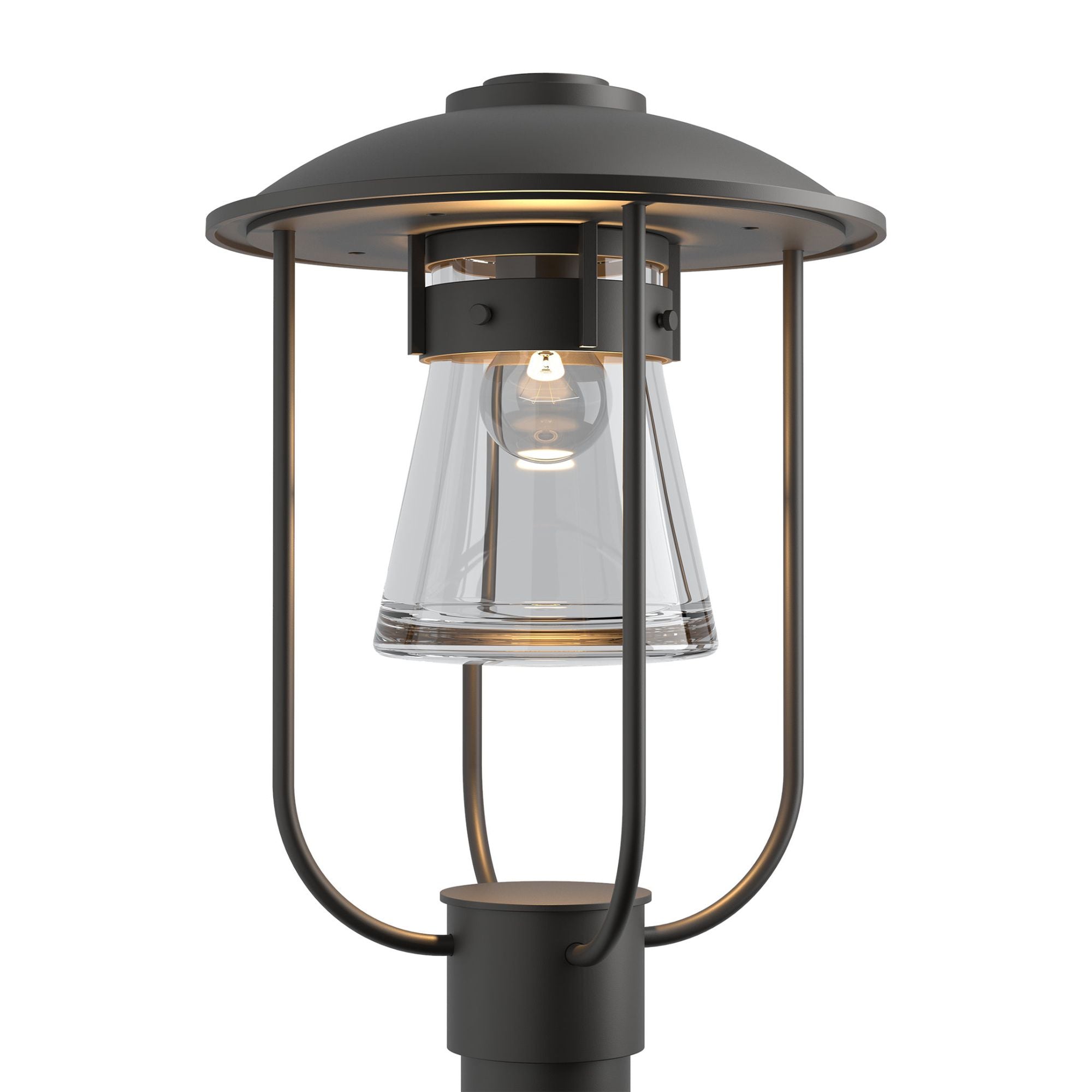Erlenmeyer Outdoor Post Light 1-Light Clear Glass (ZM) in Coastal Oil Rubbed Bronze
