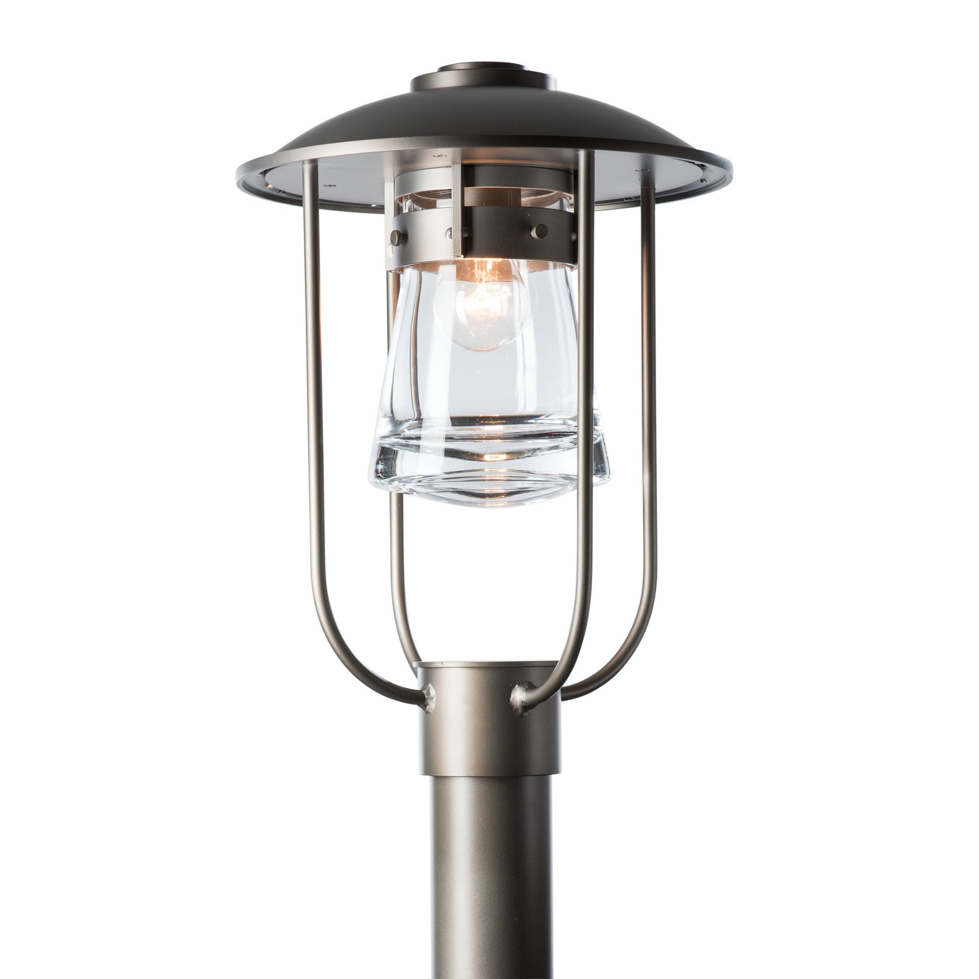 Erlenmeyer Outdoor Post Light 1-Light Clear Glass (ZM) in Coastal Dark Smoke