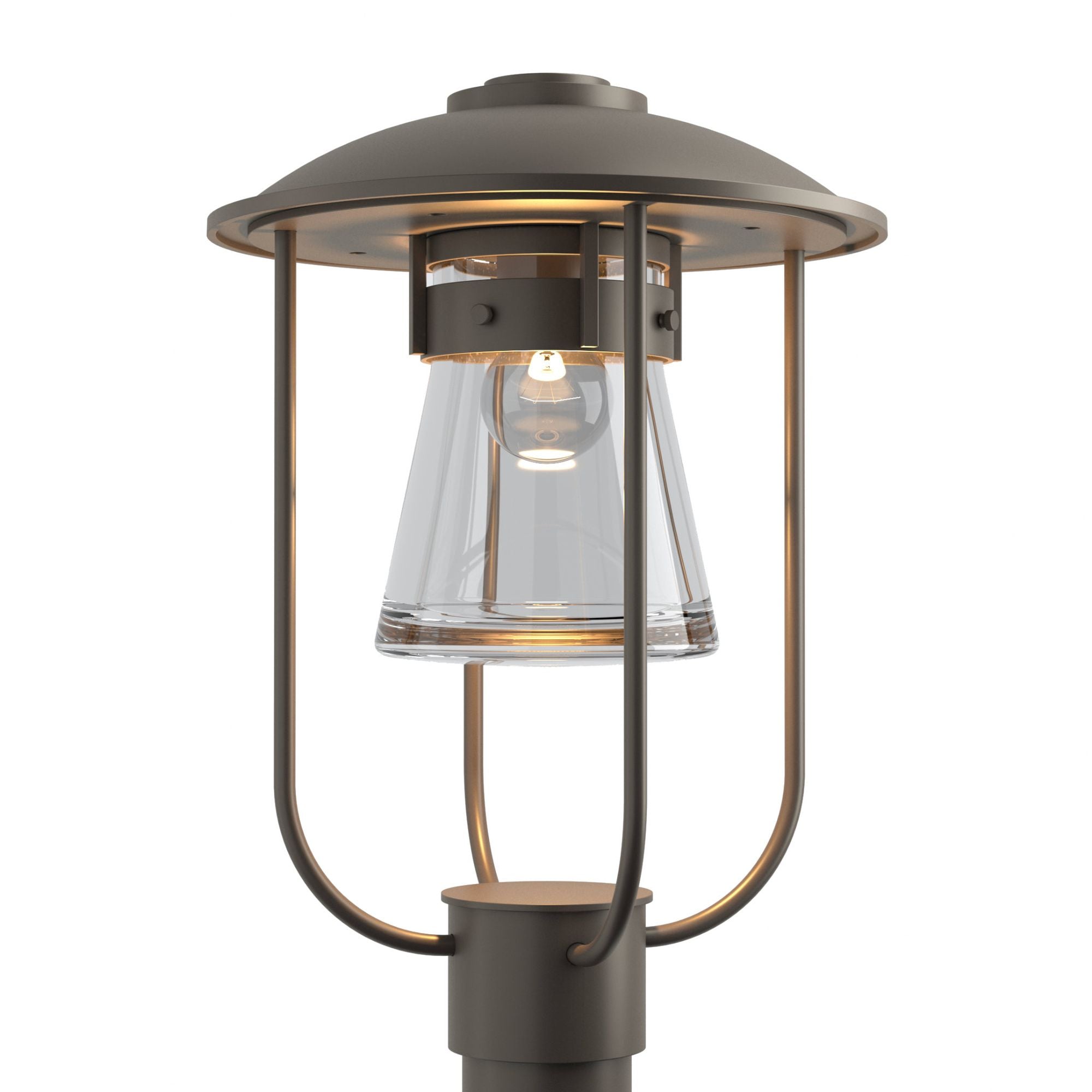 Erlenmeyer Outdoor Post Light 1-Light Clear Glass (ZM) in Coastal Dark Smoke