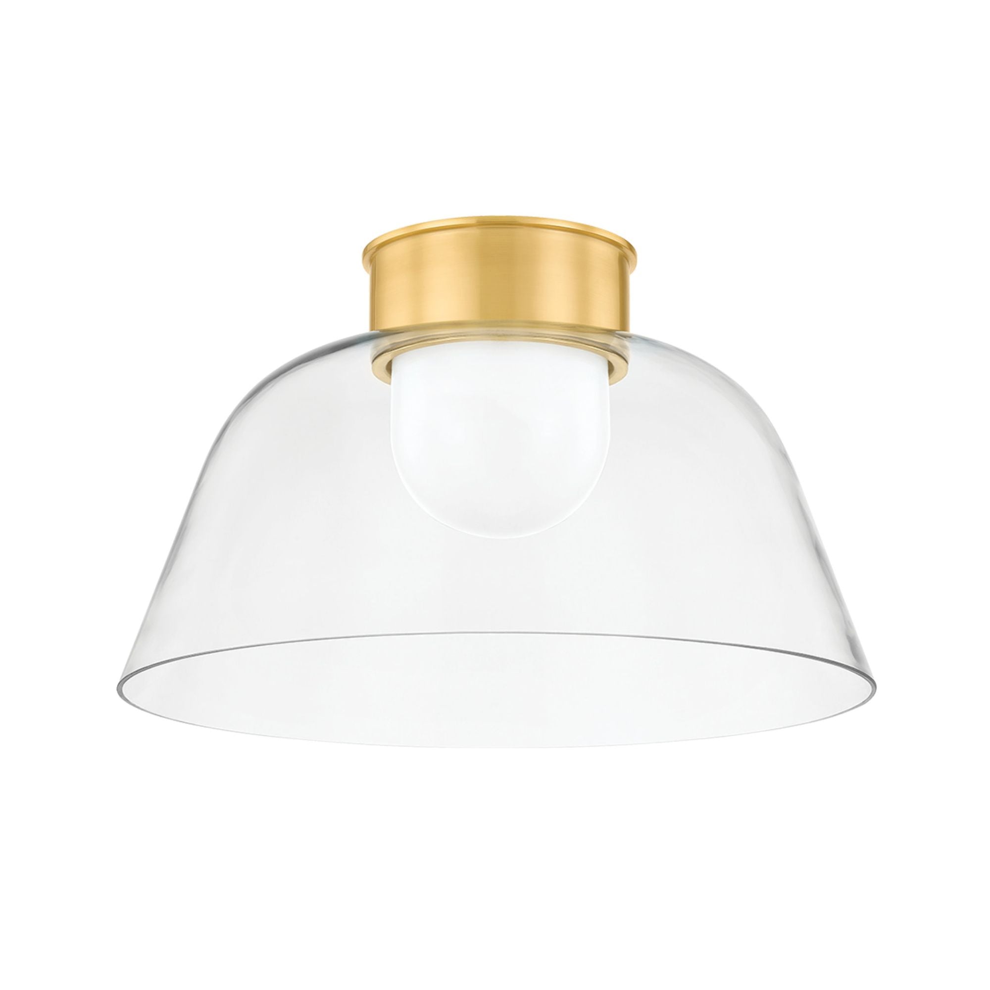 Lakeside 1-Light Flush Mount in Aged Brass 20W x 12.25H
