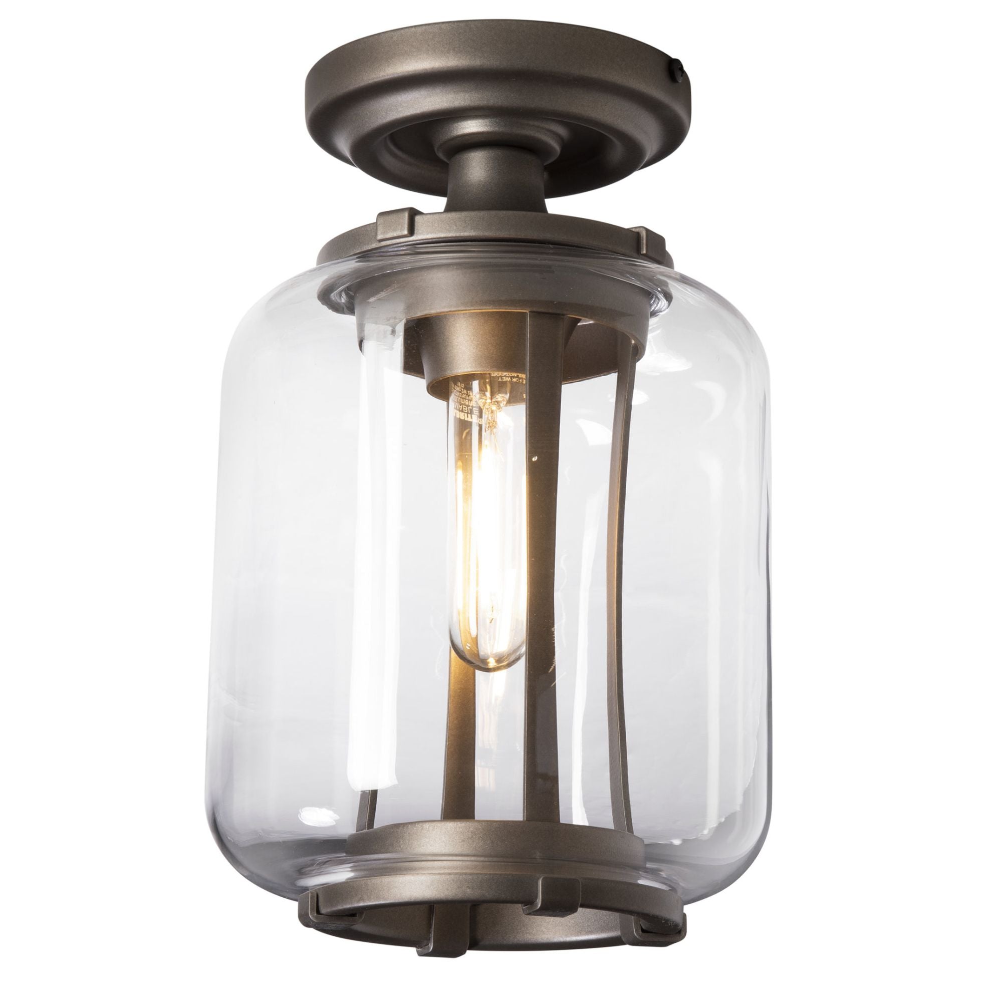 Fairwinds Outdoor Semi-Flush 1-Light Clear Glass (ZM) in Coastal Oil Rubbed Bronze