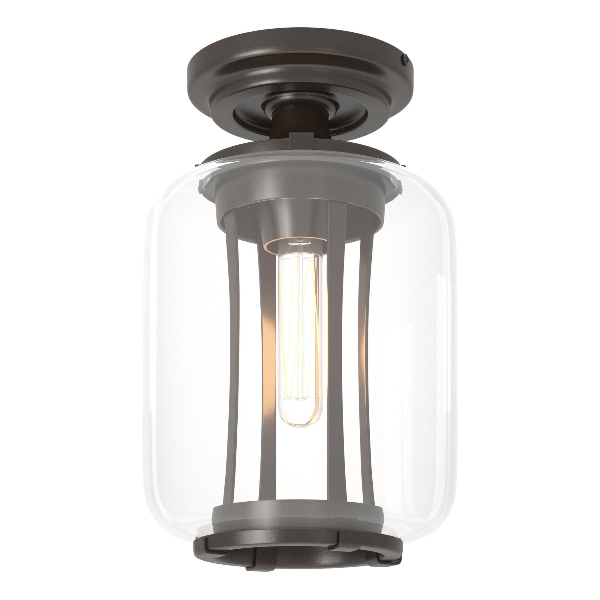 Fairwinds Outdoor Semi-Flush 1-Light Clear Glass (ZM) in Coastal Oil Rubbed Bronze
