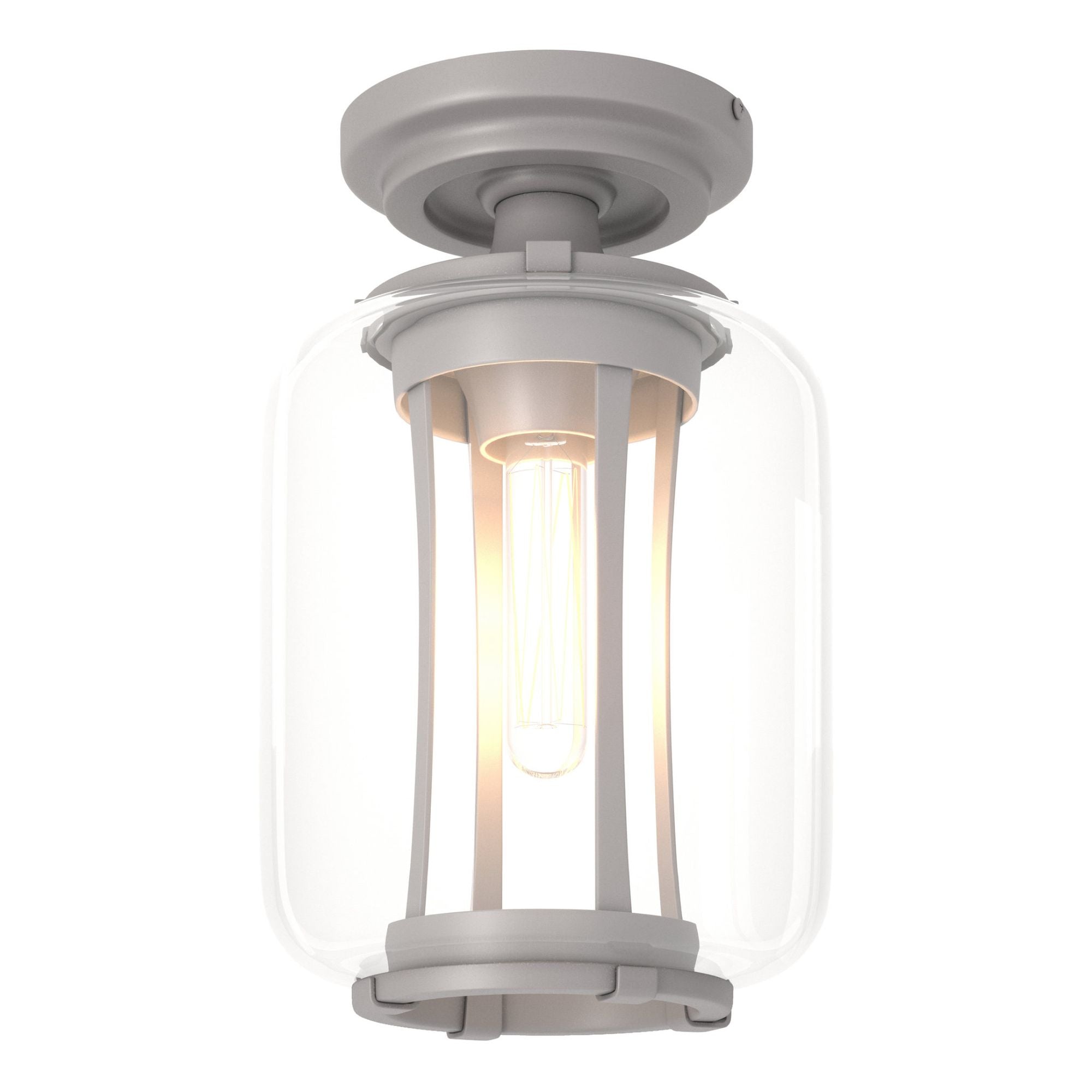 Fairwinds Outdoor Semi-Flush 1-Light Clear Glass (ZM) in Coastal Burnished Steel