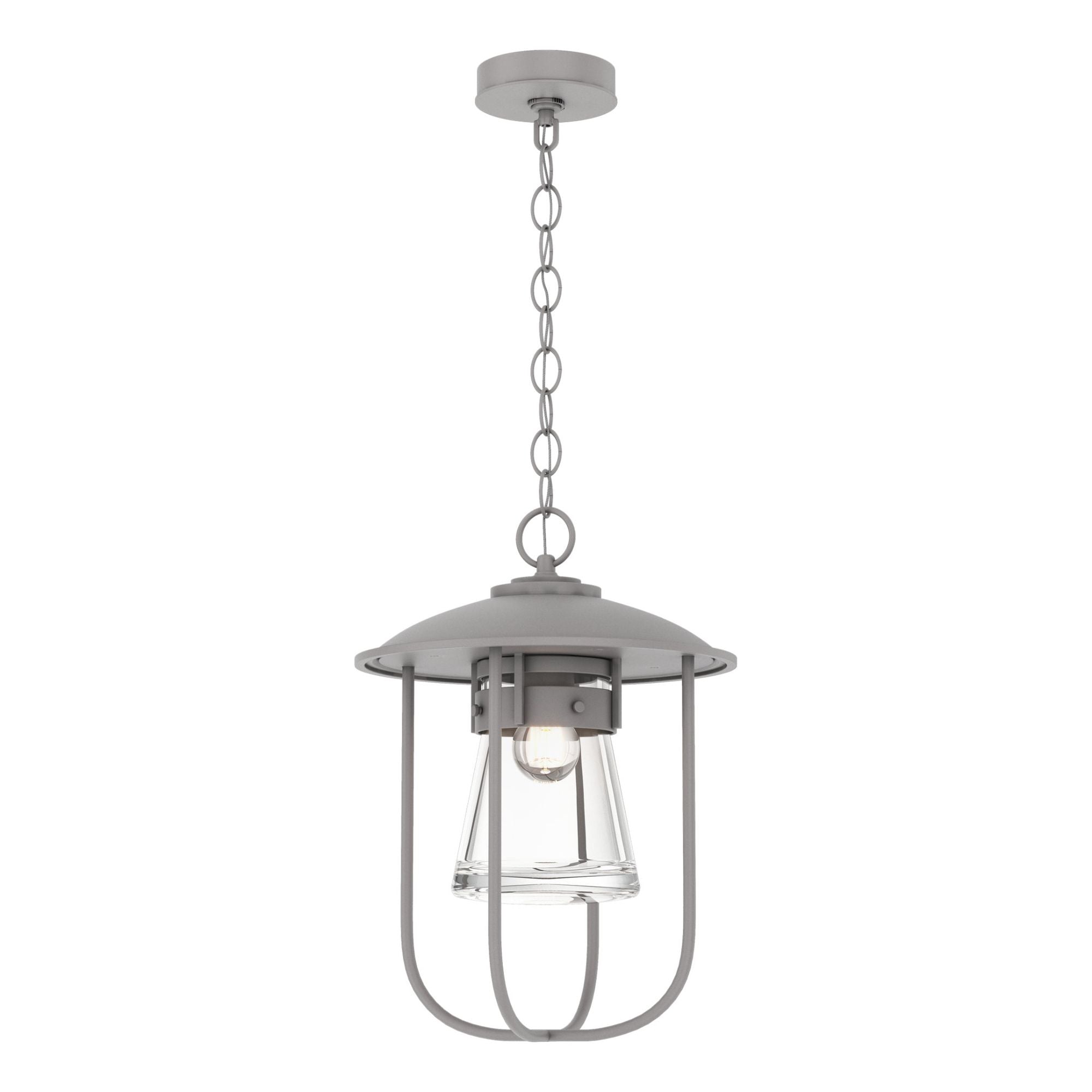 Erlenmeyer Outdoor Pendant 1-Light Clear Glass (ZM) in Coastal Burnished Steel