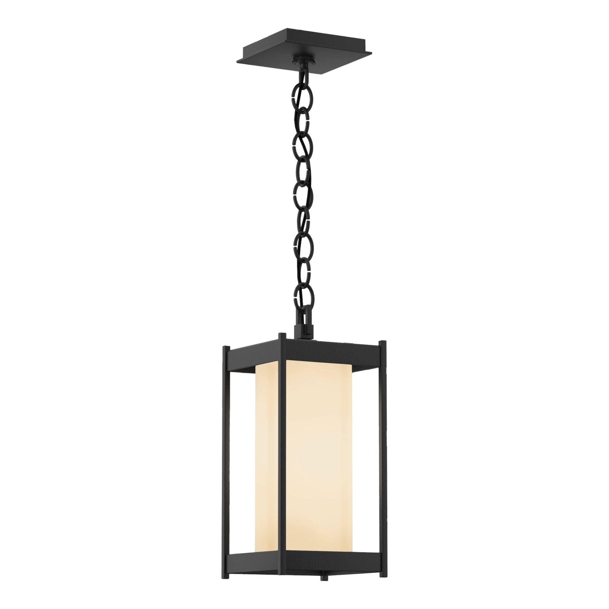 Cela Medium Outdoor Lantern 1-Light Opal Glass (GG) in Coastal Black