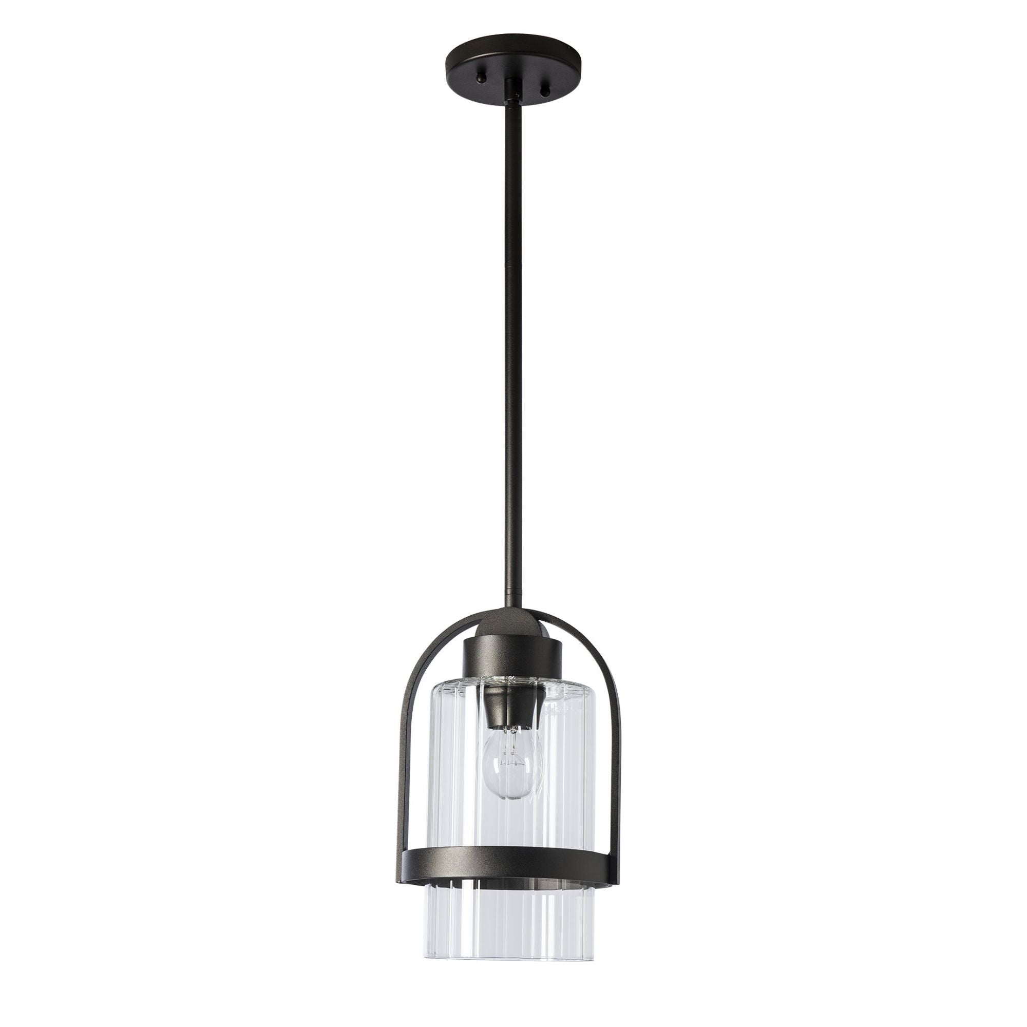 Alcove Outdoor Pendant 1-Light Clear Glass (ZM) in Coastal Oil Rubbed Bronze