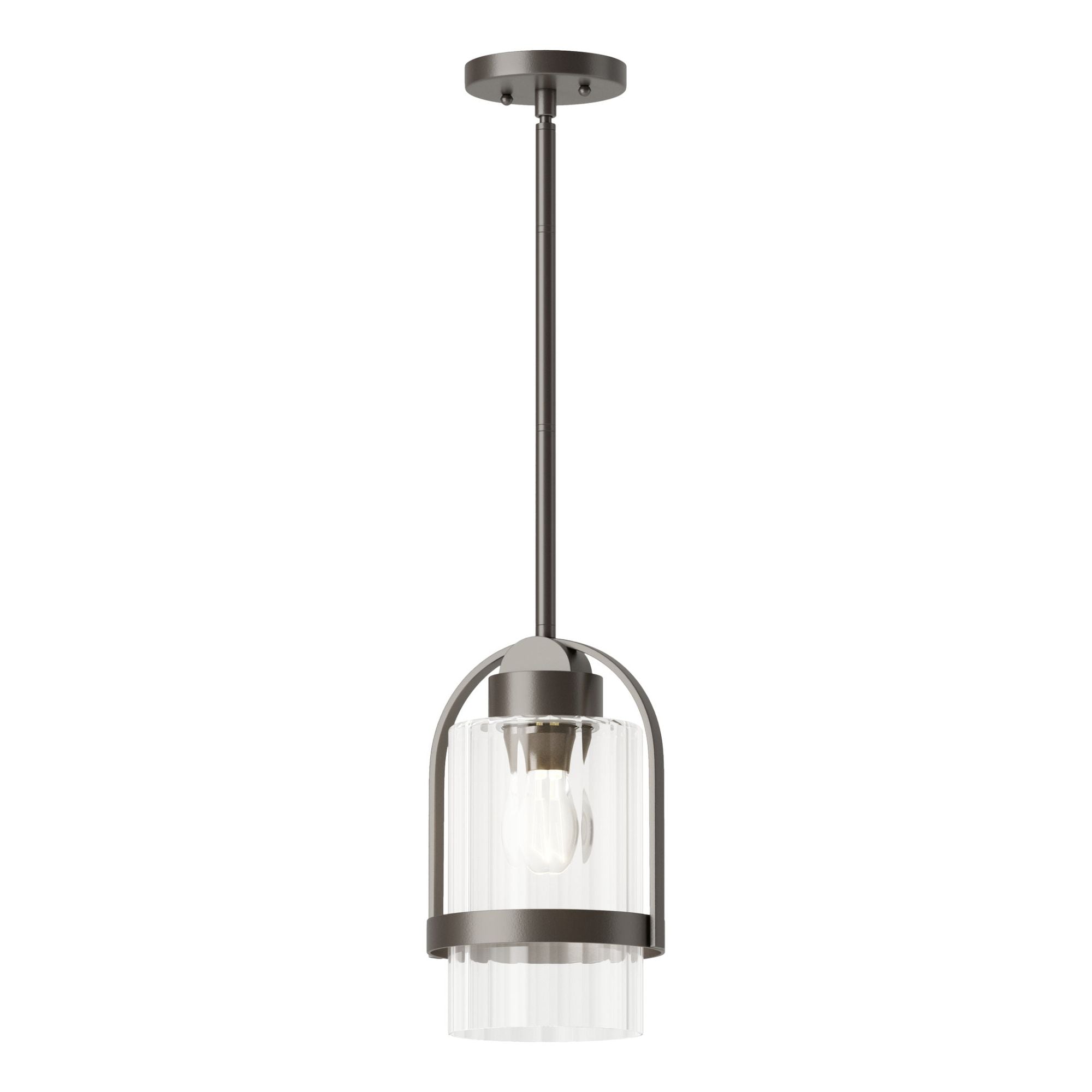 Alcove Outdoor Pendant 1-Light Clear Glass (ZM) in Coastal Dark Smoke