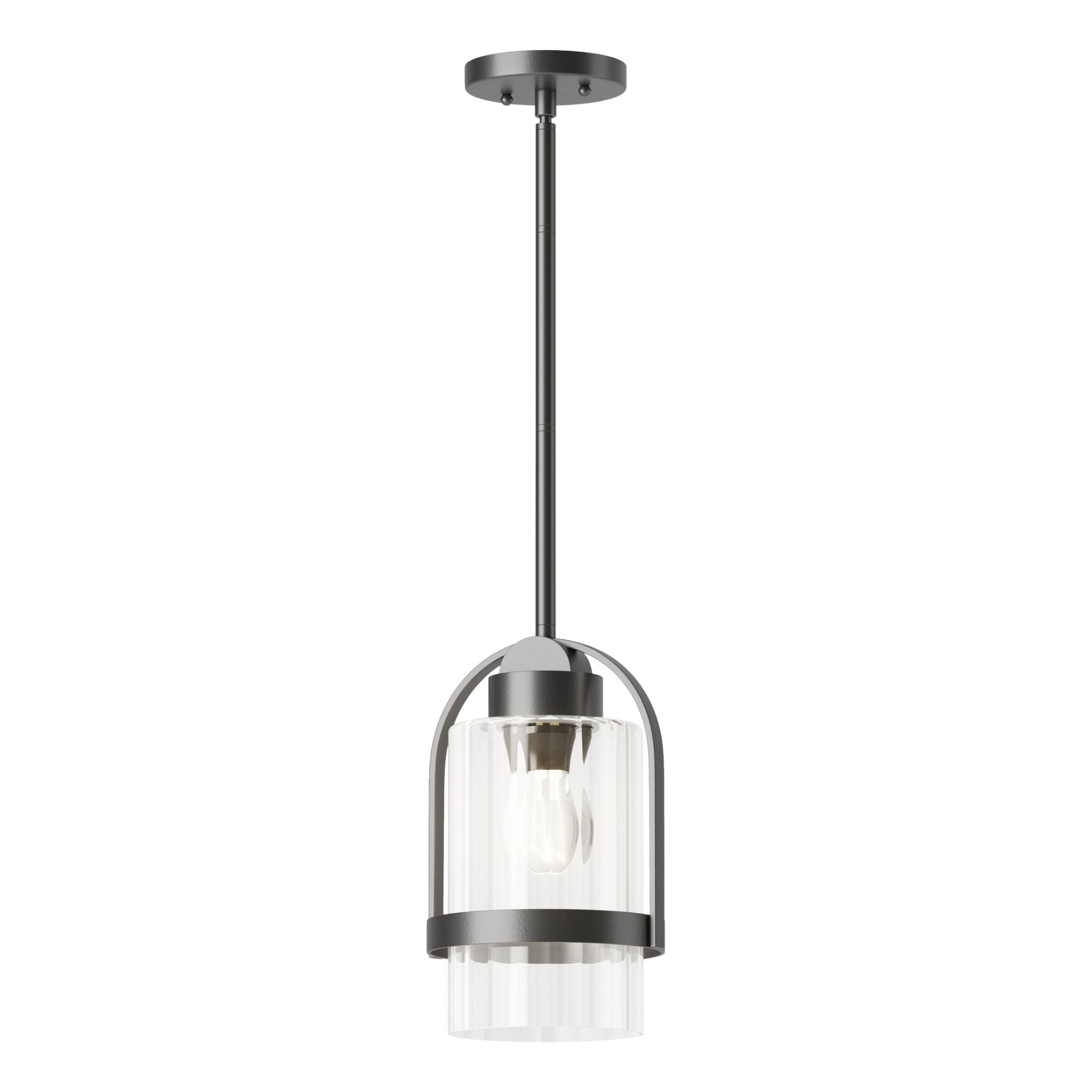 Alcove Outdoor Pendant 1-Light Clear Glass (ZM) in Coastal Black