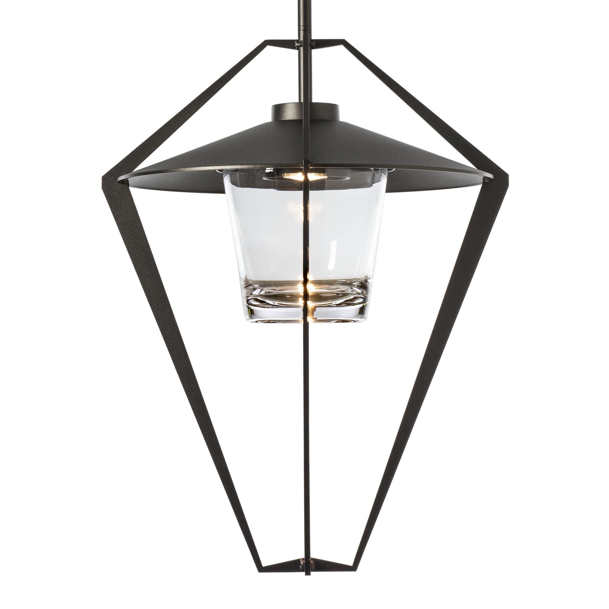 Stellar Large Outdoor Pendant/Semi-Flush 1-Light Clear Glass (ZM) in Coastal Oil Rubbed Bronze