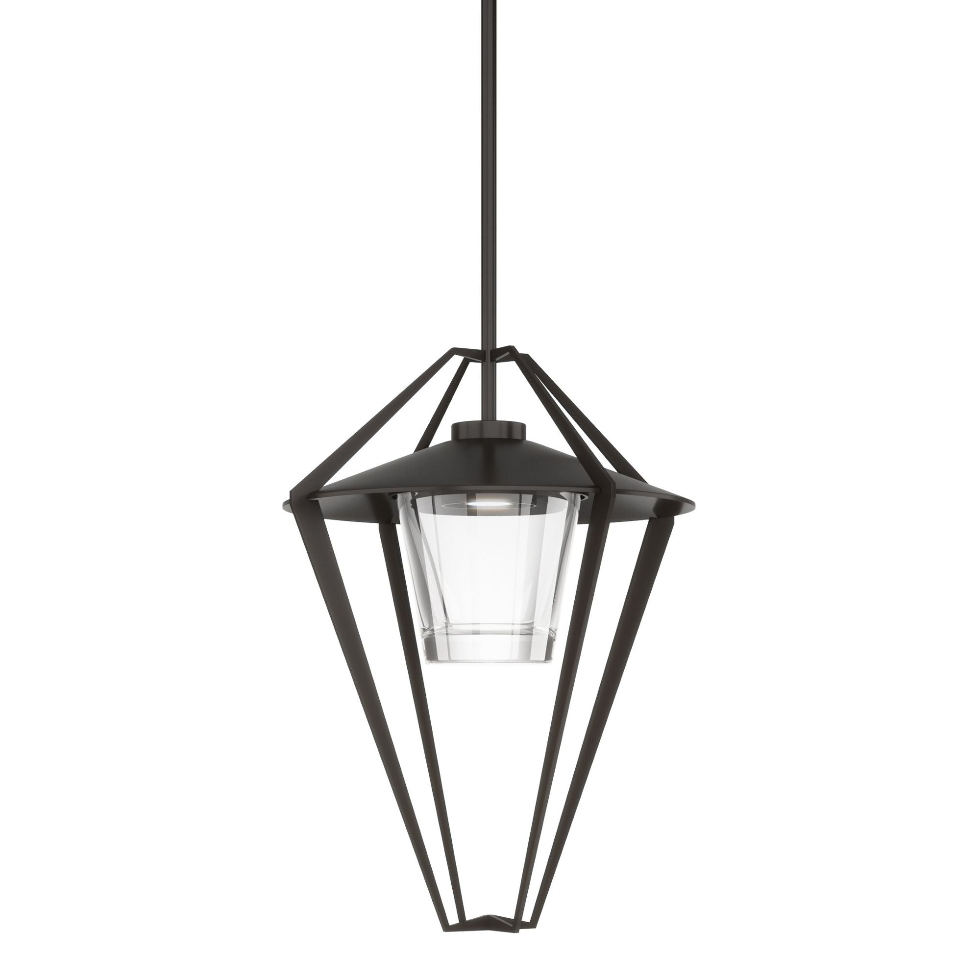 Stellar Large Outdoor Pendant/Semi-Flush 1-Light Clear Glass (ZM) in Coastal Oil Rubbed Bronze