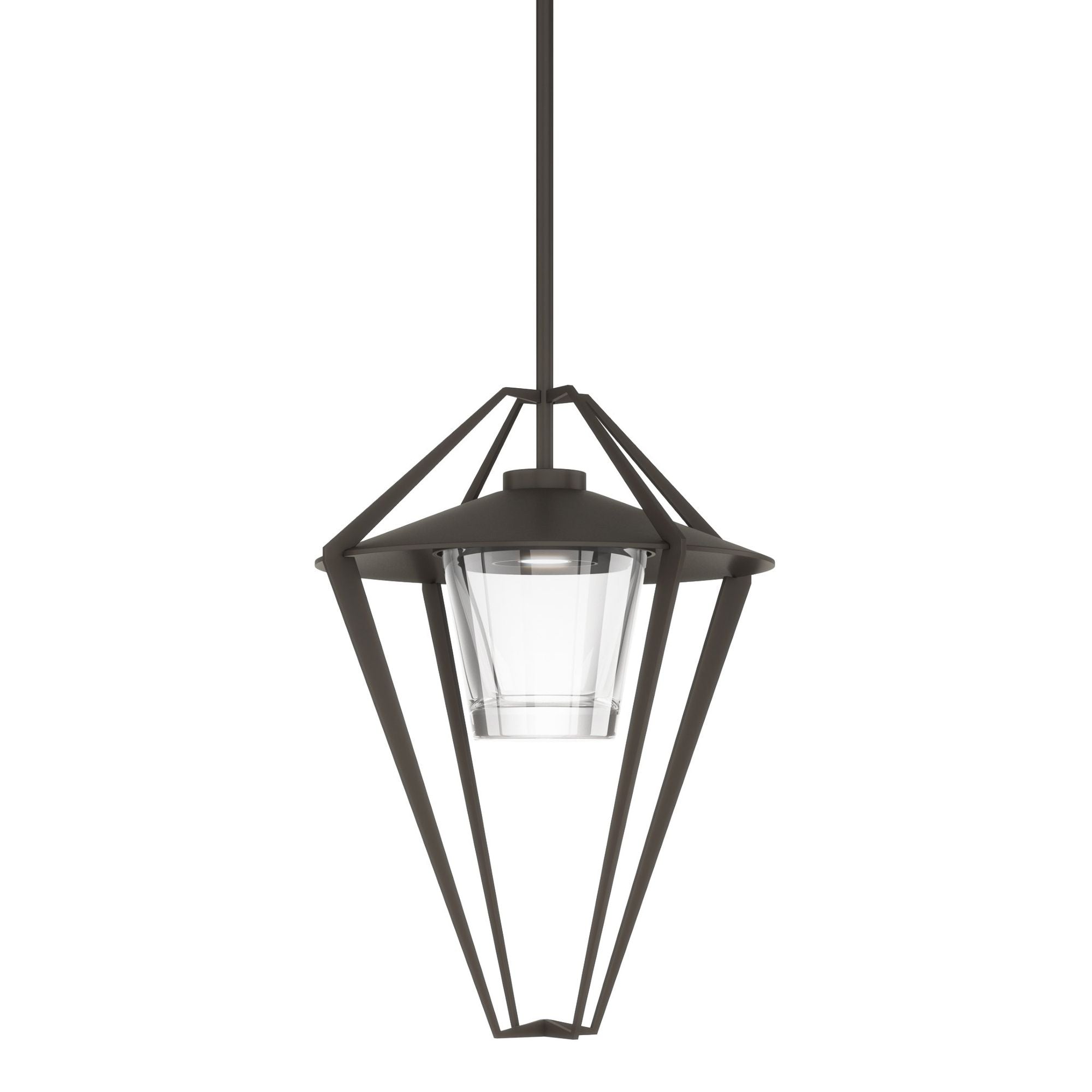 Stellar Large Outdoor Pendant/Semi-Flush 1-Light Clear Glass (ZM) in Coastal Dark Smoke