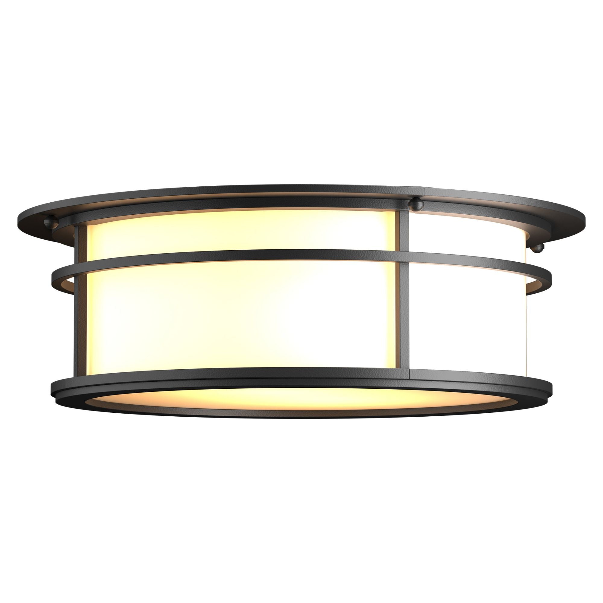 Province Outdoor Flush Mount 2-Light Opal Glass (GG) in Coastal Black