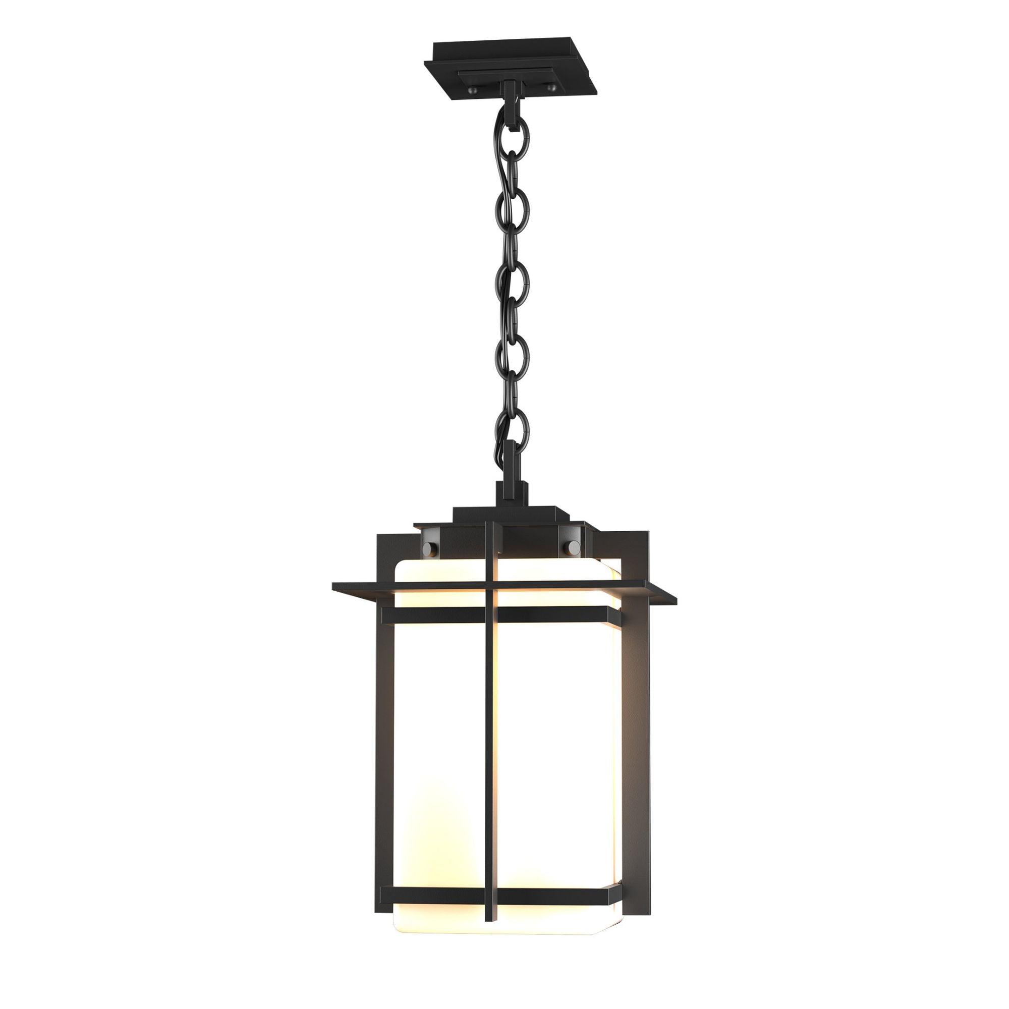 Tourou Large Outdoor Ceiling Fixture 1-Light Opal Glass (GG) in Coastal Black