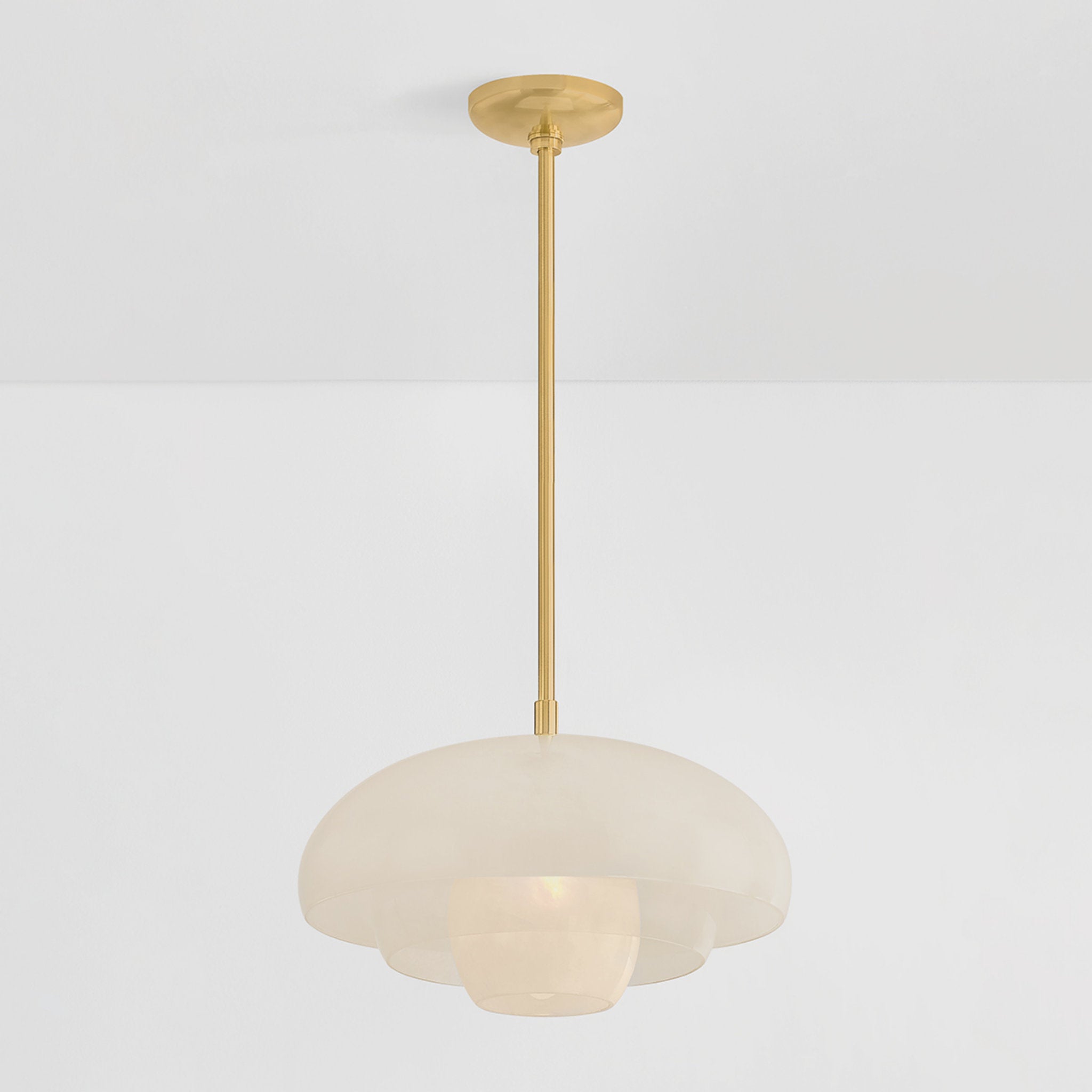 Auburndale 1-Light Pendant in Aged Brass 18.25W x 11.25H