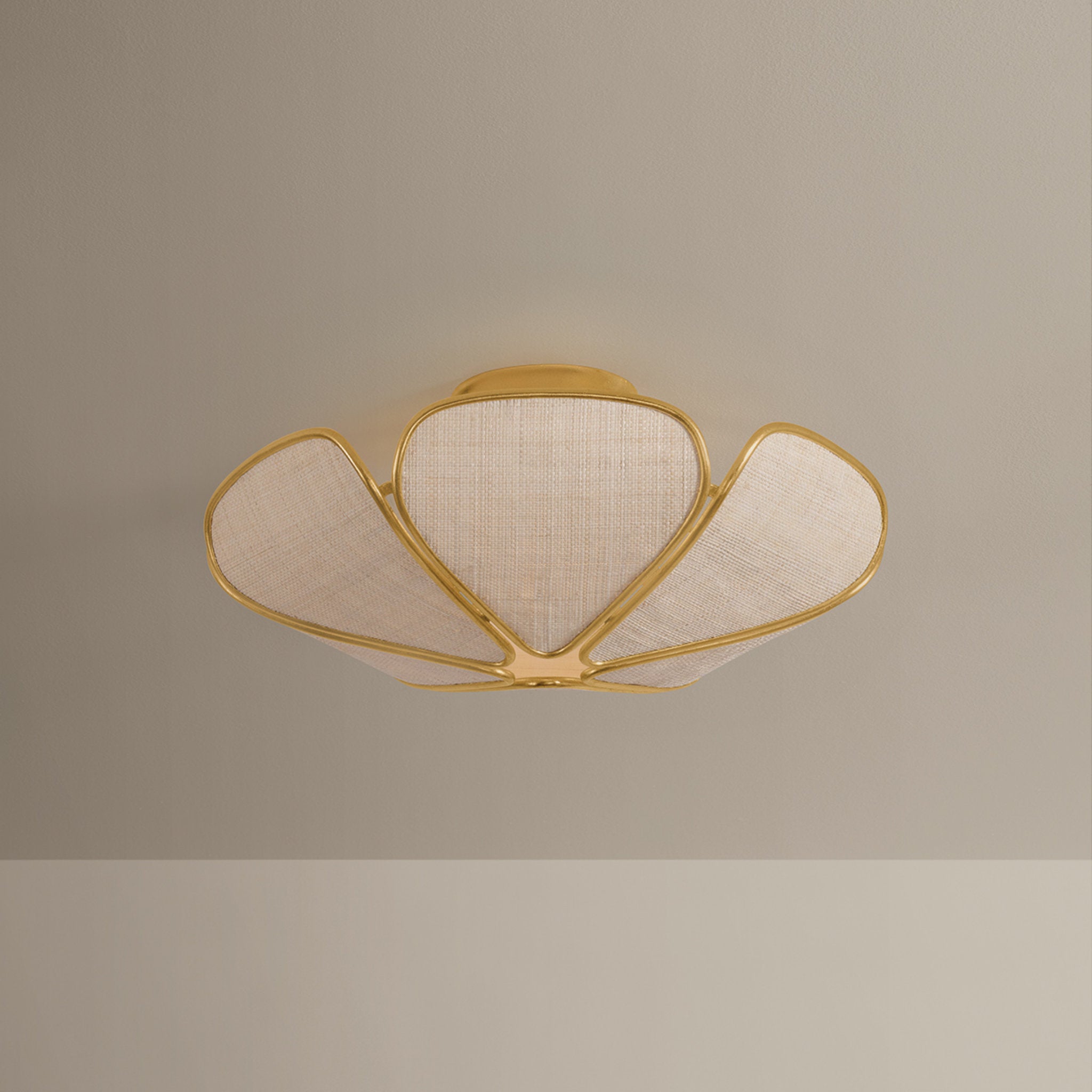 Bayville 3-Light Semi Flush in Vintage Gold Leaf 20W x 8.5H