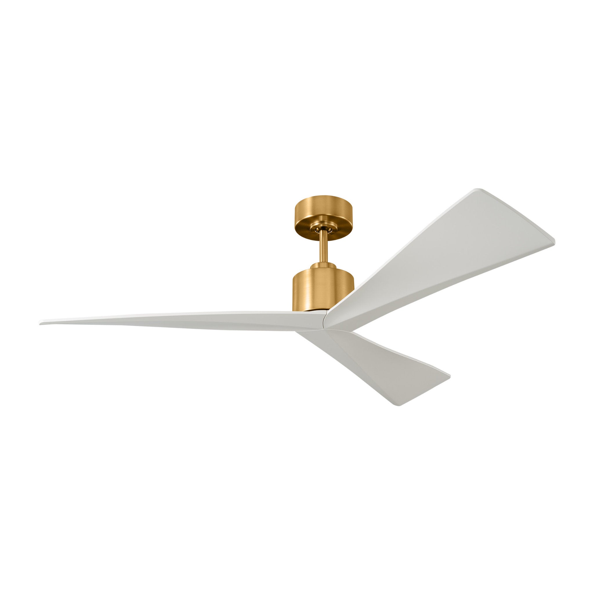 Adler 52" Ceiling Fan in Burnished Brass w/ Matte White Blade D:52'' H:12 1/2''