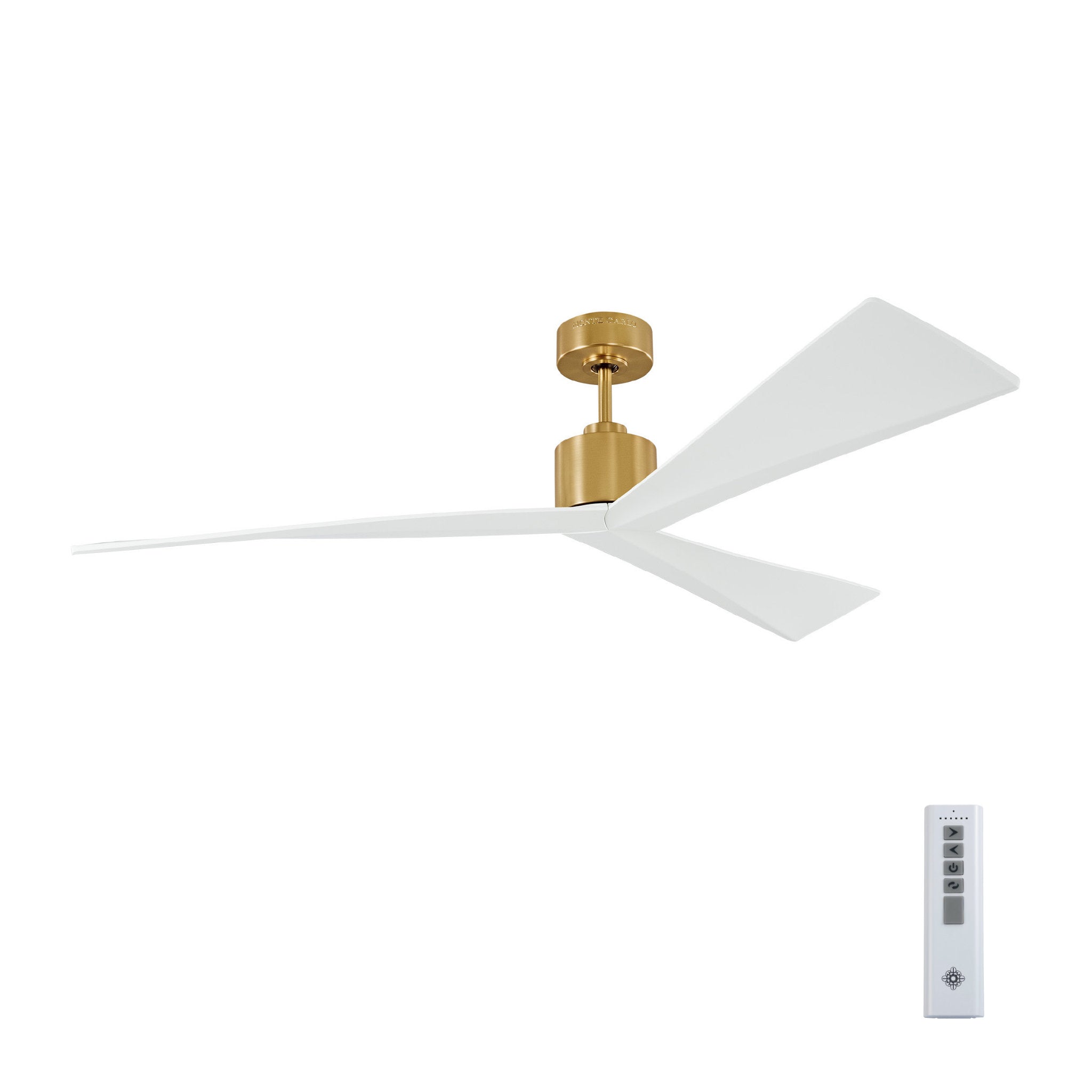 Sean Lavin Adler 60" Ceiling Fan in Burnished Brass w/ Matte White ABS Blade D:60'' H:12 1/2''