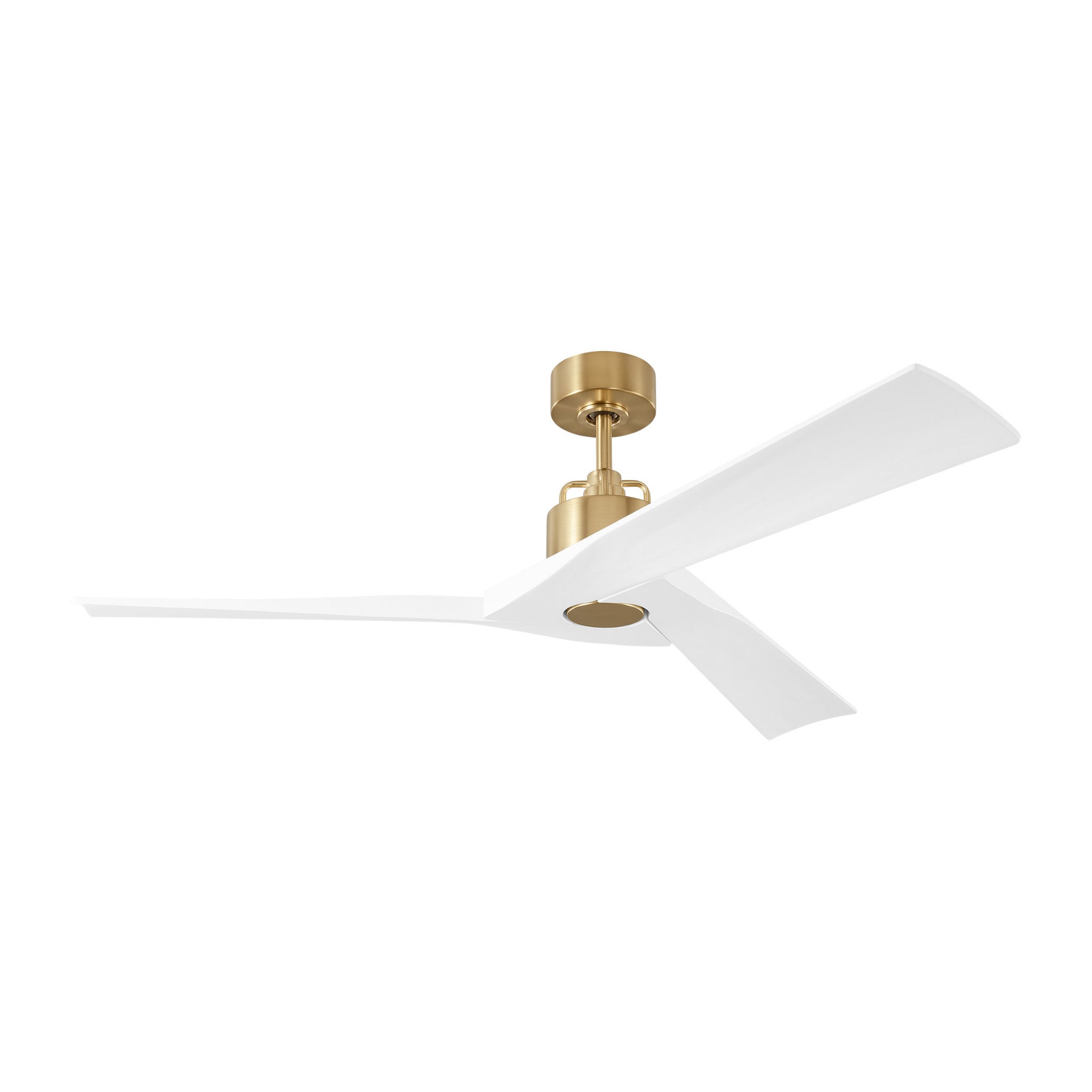 Alma 52" Ceiling Fan in Burnished Brass w/ Matte White Blade D:52'' H:13 3/32''