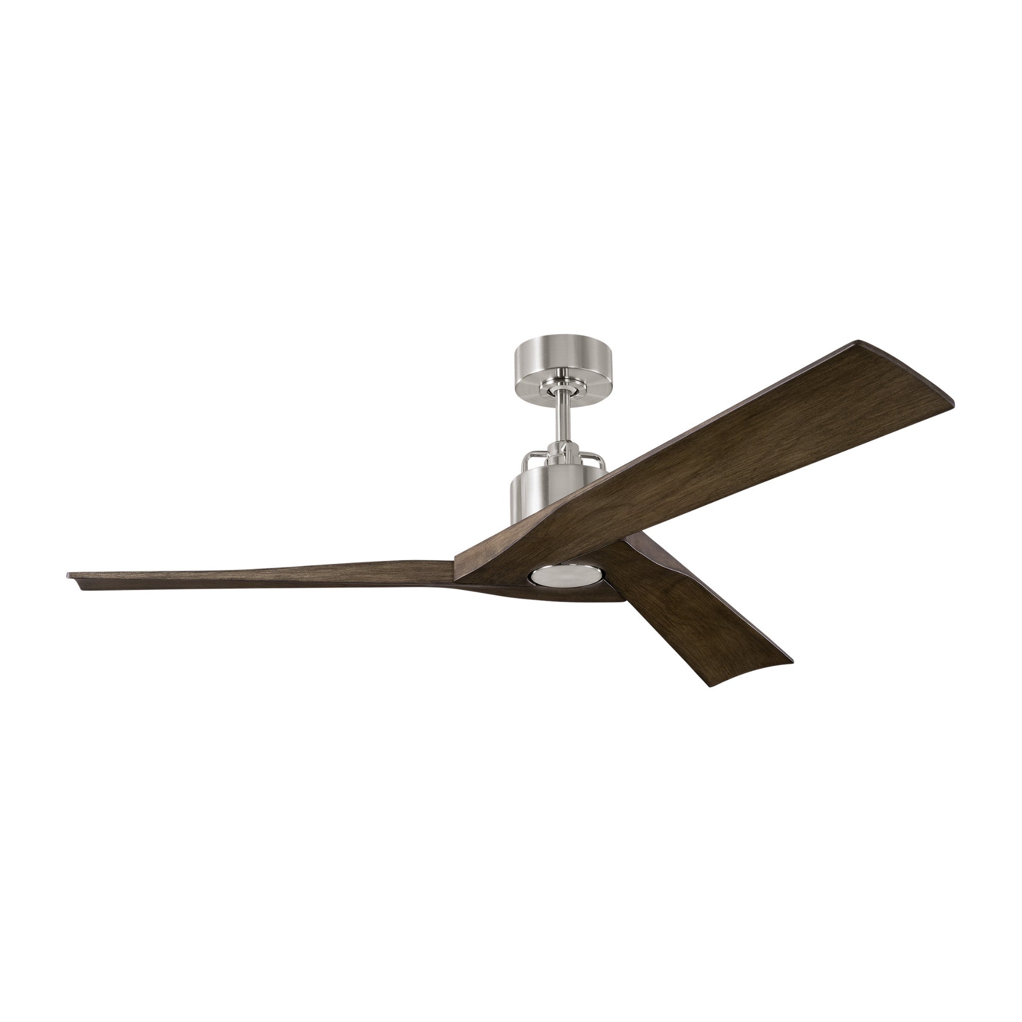 Alma 52" Ceiling Fan in Brushed Steel w/ Light Grey Weathered Oak Blade D:52'' H:13 3/32''