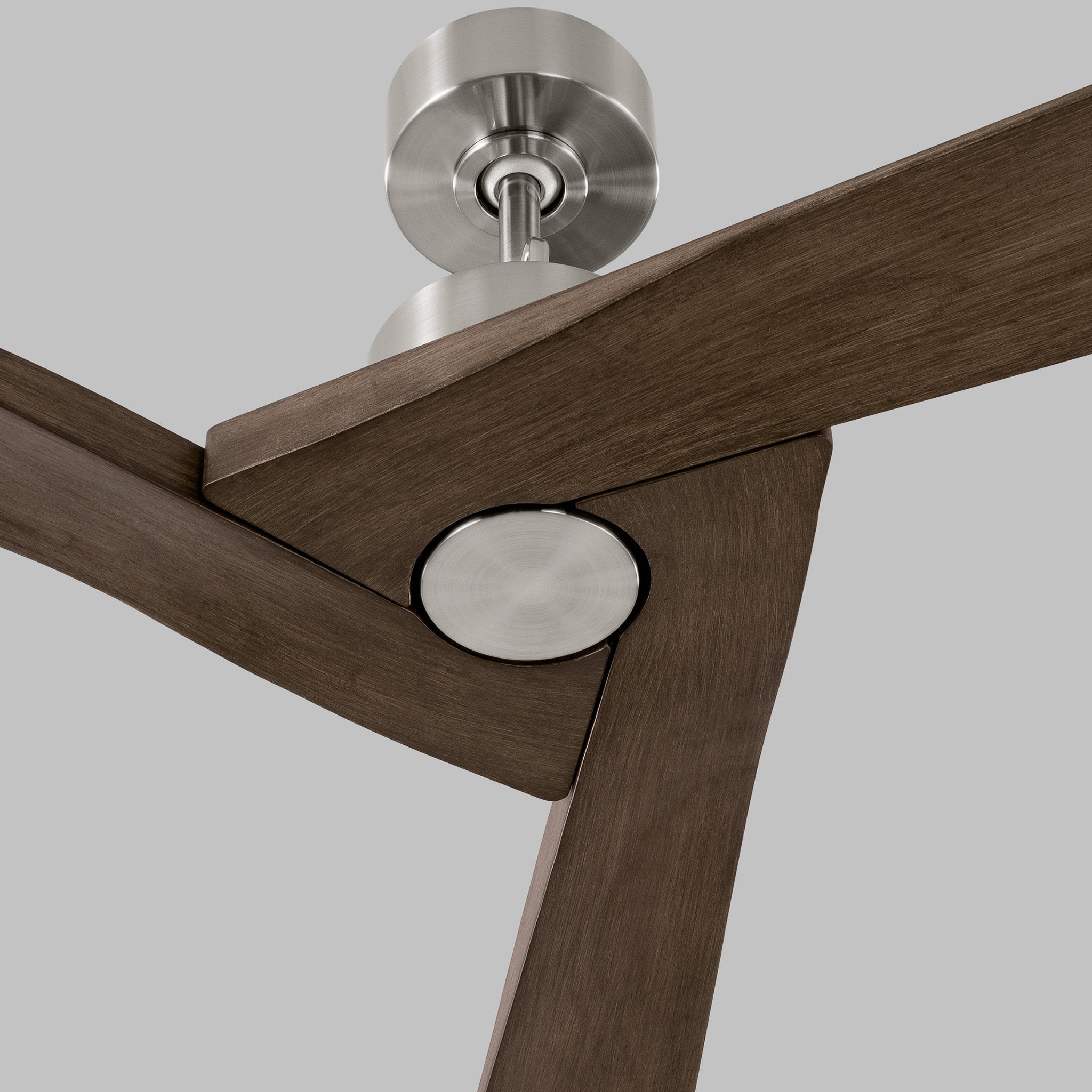 Alma 52" Ceiling Fan in Brushed Steel w/ Light Grey Weathered Oak Blade D:52'' H:13 3/32''