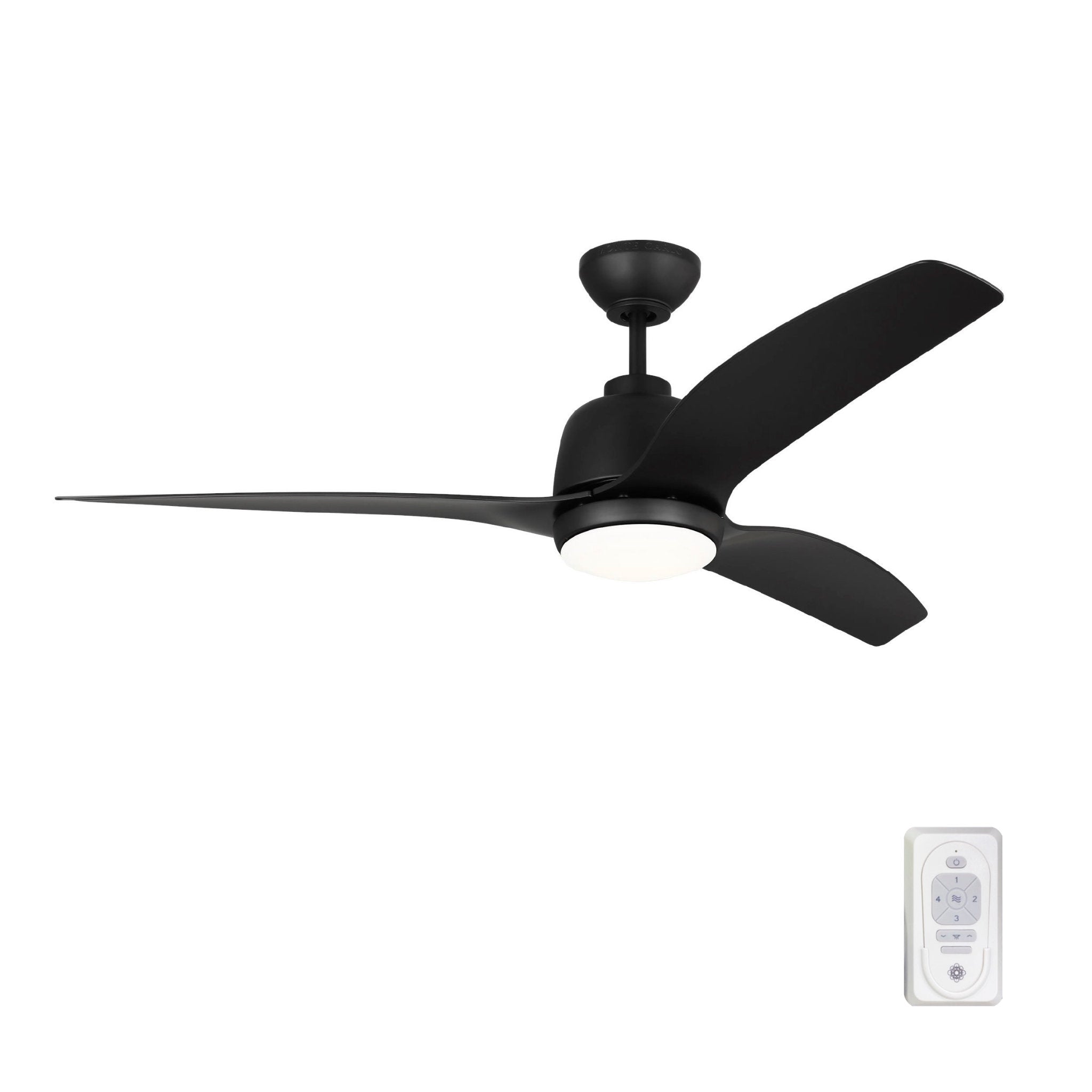 Avila 52" LED Ceiling Fan in Midnight Black w/ Midnight Black Blade D:54'' H:16 3/16''