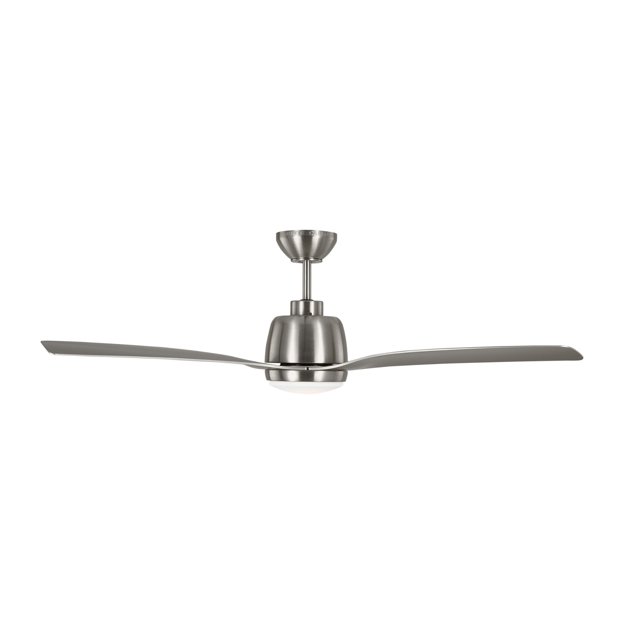 Avila 54" LED Ceiling Fan in Brushed Steel w/ Silver ABS Blade D:54'' H:15 1/2''