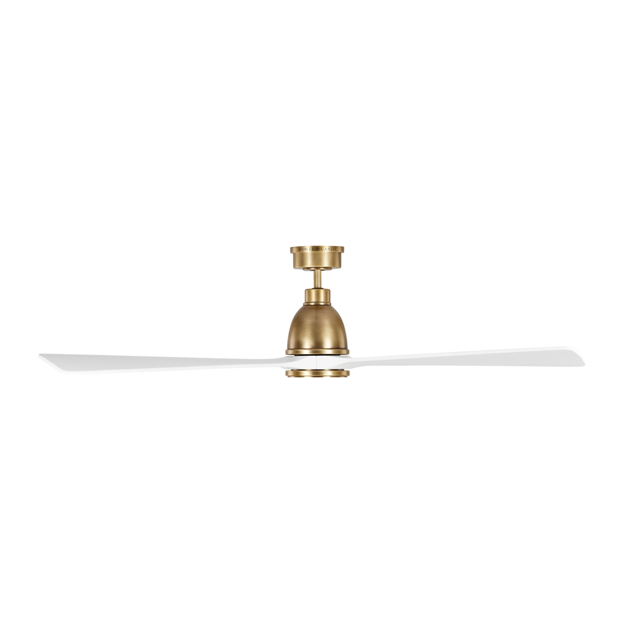 Chapman & Myers Bryden 60" LED Ceiling Fan in Hand Rubbed Antique Brass w/ Matte White Blade D:60'' H:14 19/32''
