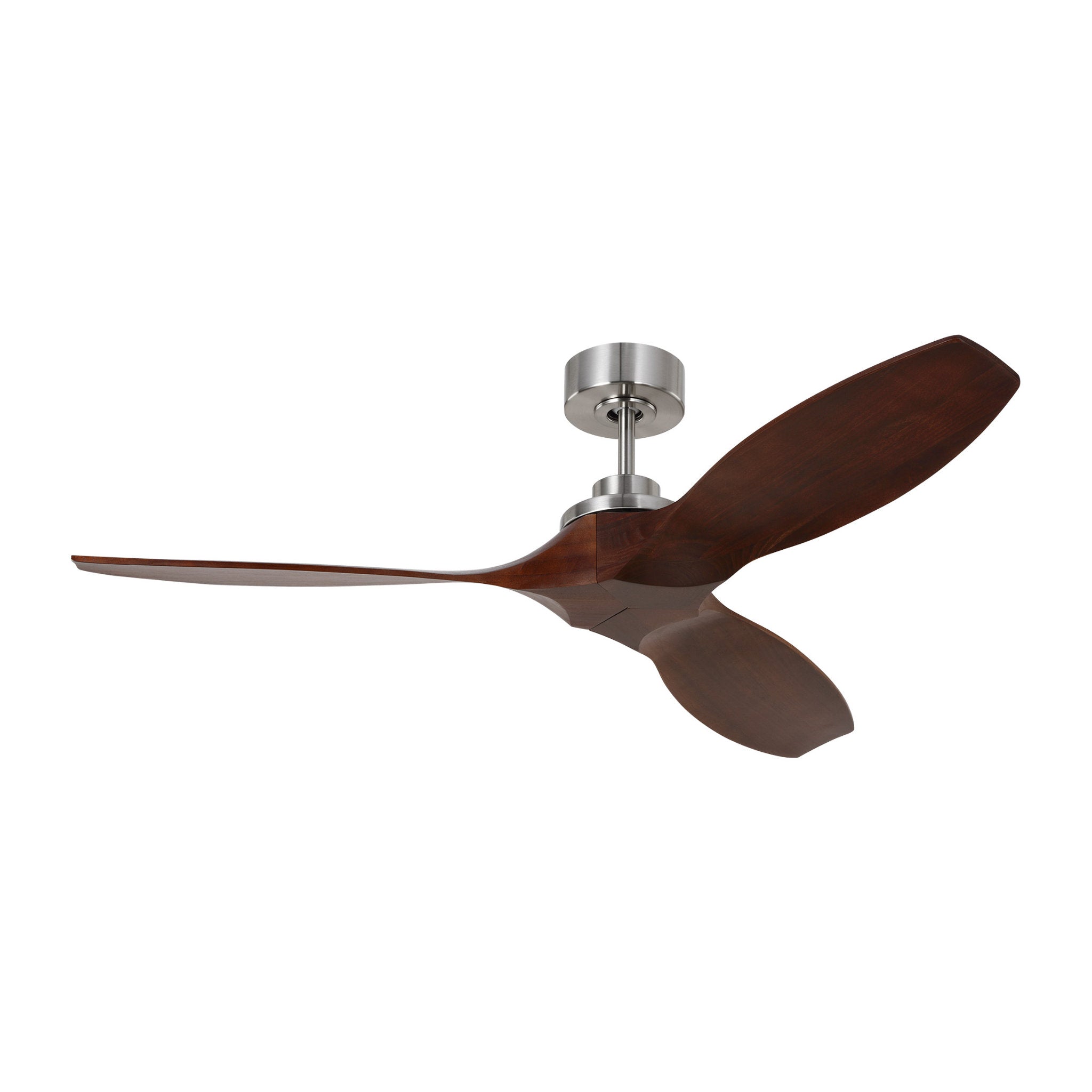 Collins 52" Ceiling Fan in Brushed Steel w/ Dark Walnut Blade D:52'' H:12 5/16''
