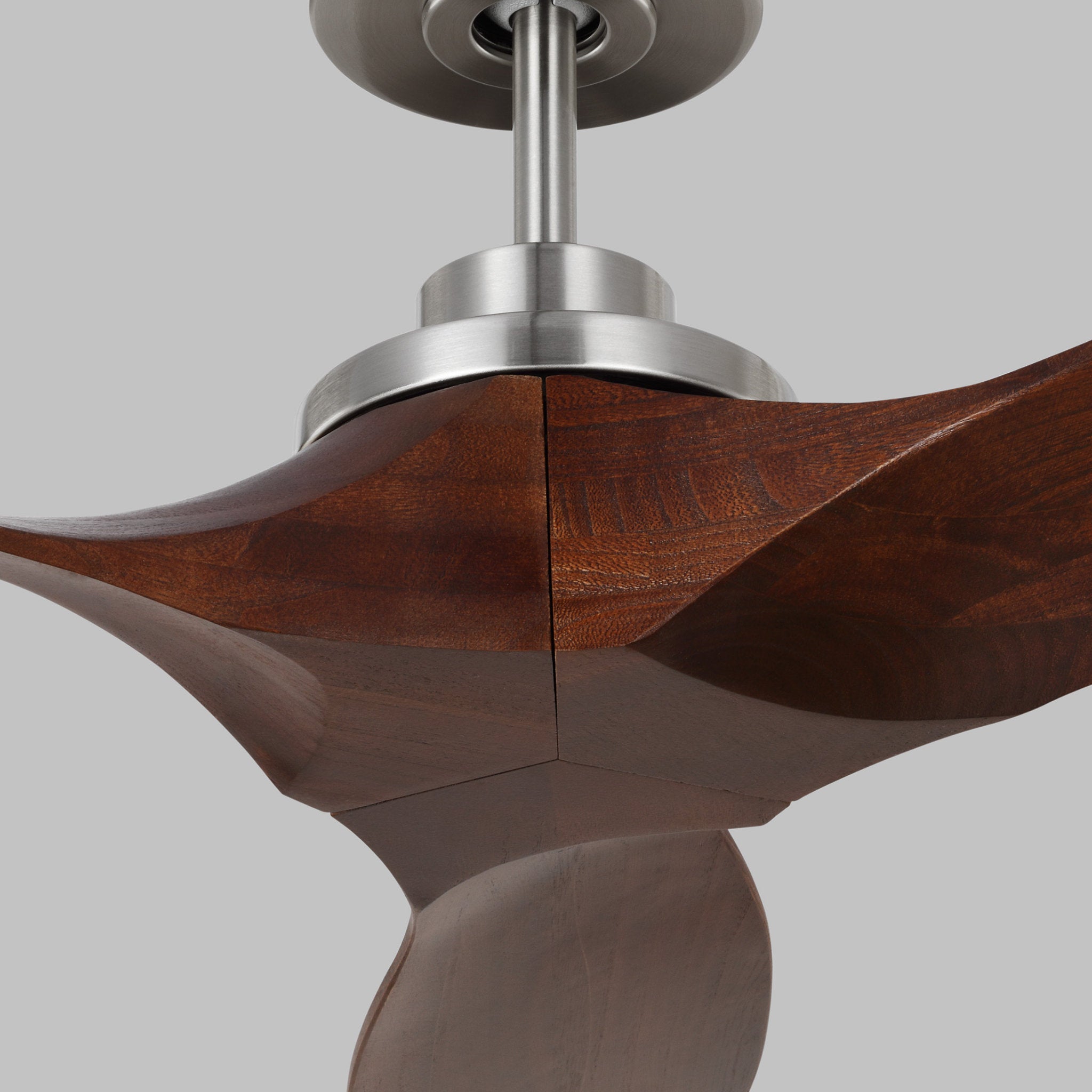 Collins 52" Ceiling Fan in Brushed Steel w/ Dark Walnut Blade D:52'' H:12 5/16''