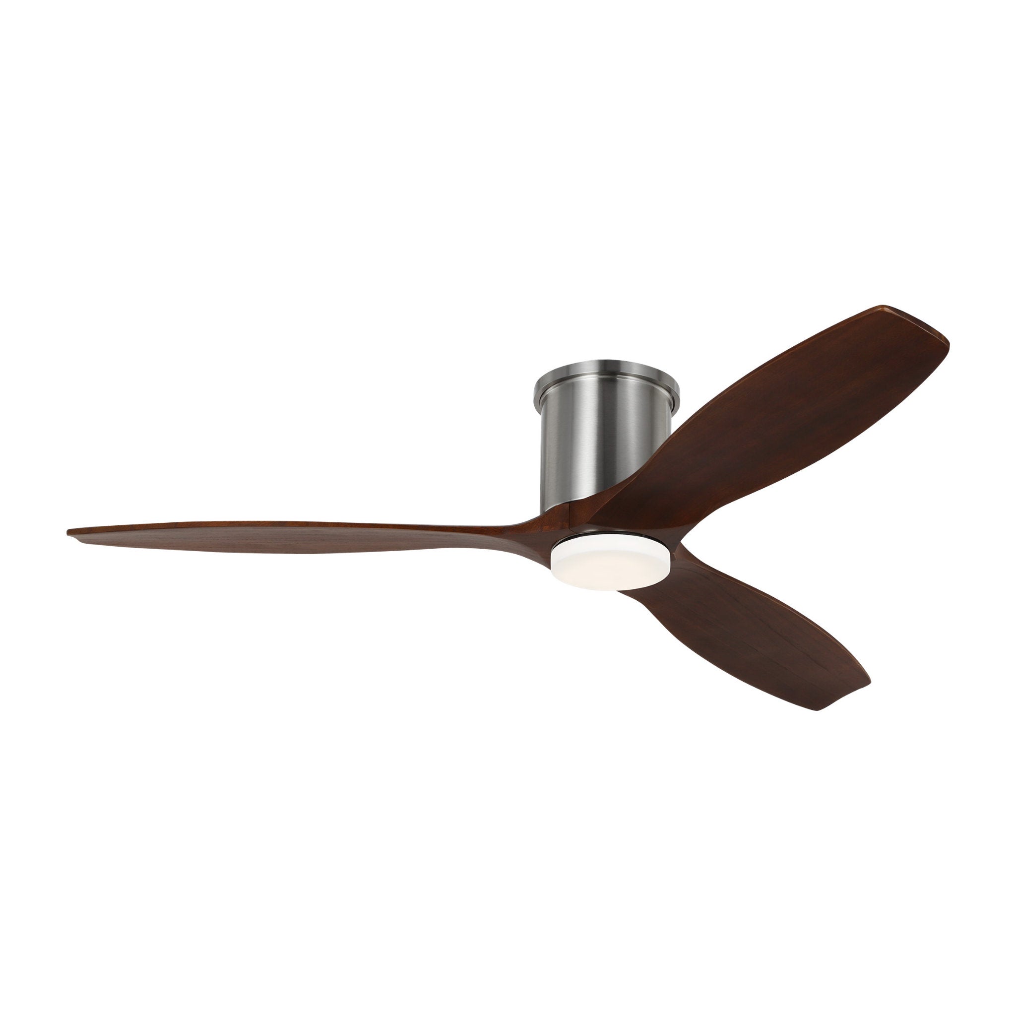 Collins 52" LED Ceiling Fan in Brushed Steel w/ Dark Walnut Blade D:52'' H:10 5/16''