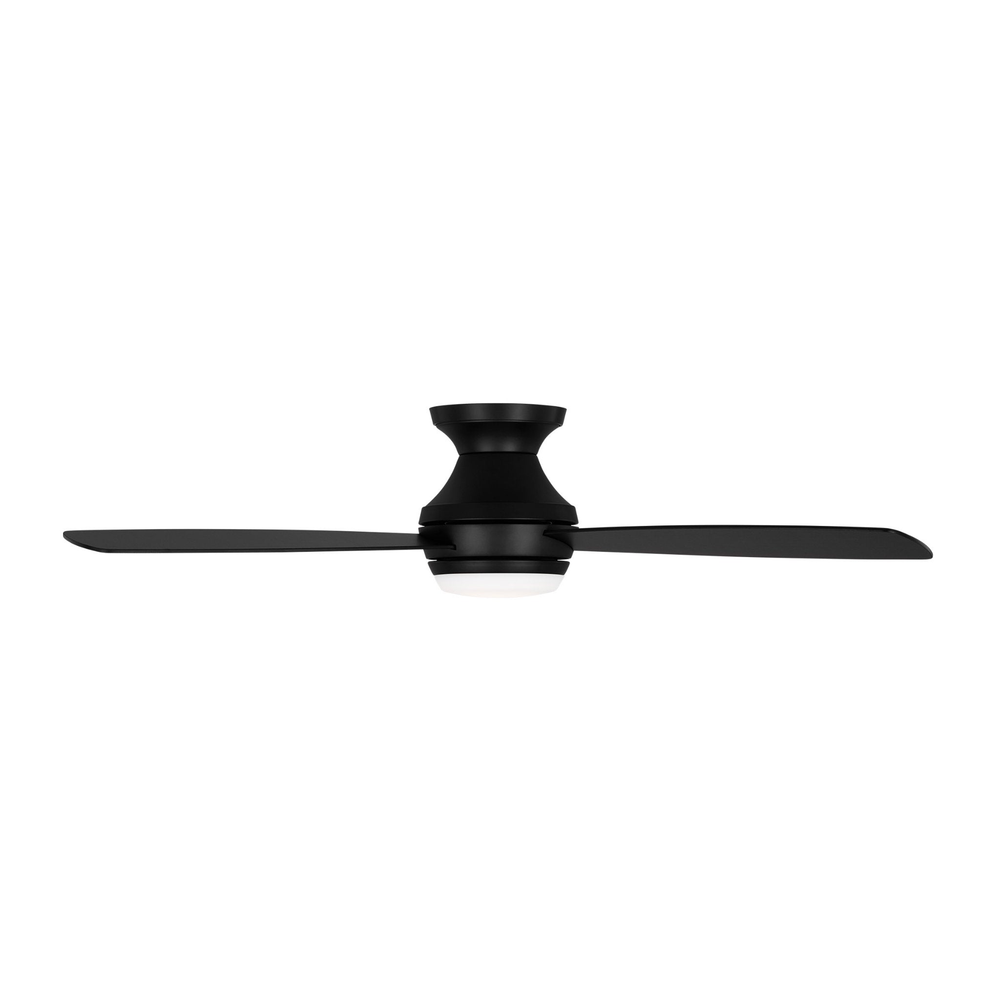 Ikon 52" LED Ceiling Fan in Midnight Black w/ Midnight Black/American Walnut reversible blades Blade D:52'' H:10 13/16''