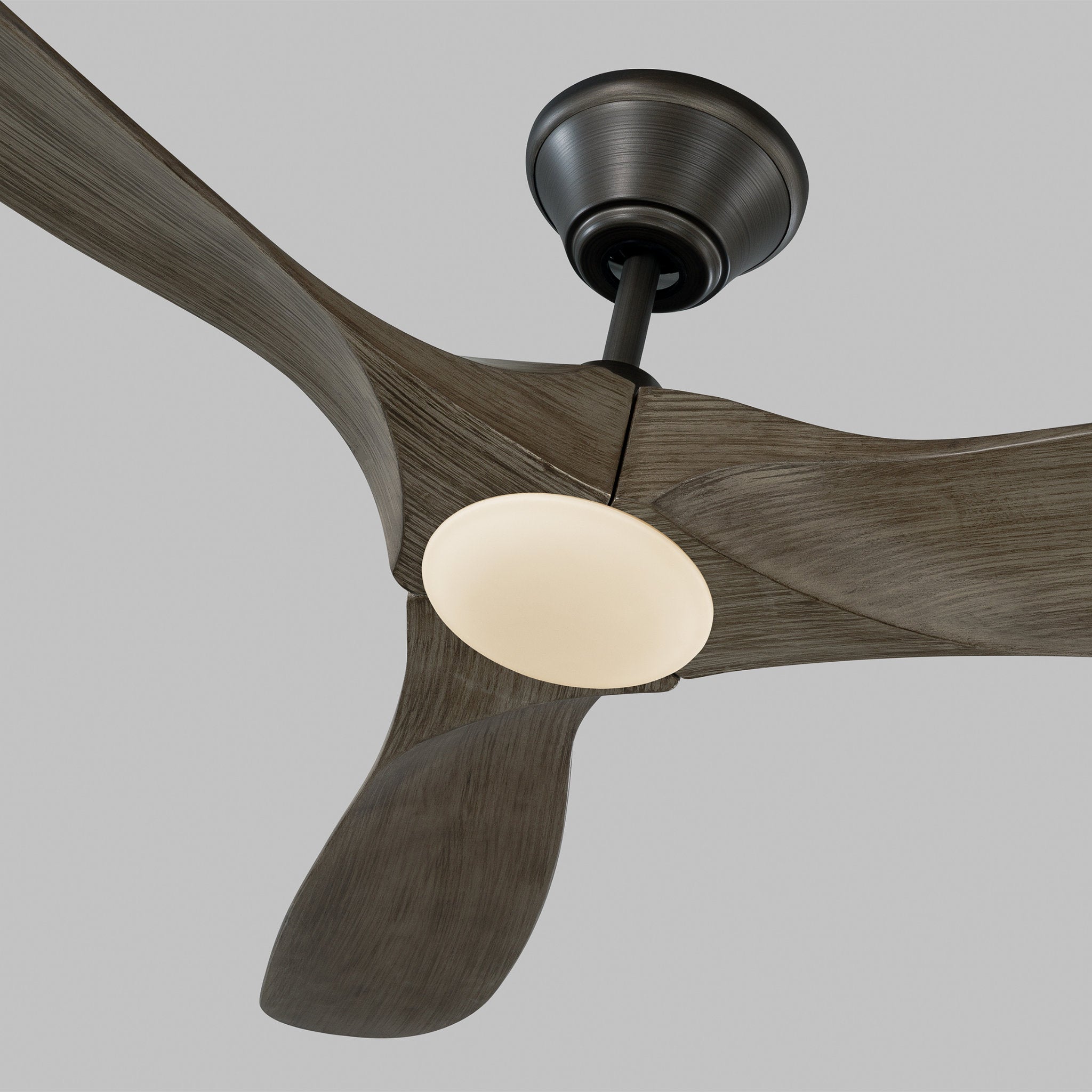 Maverick 52" LED Ceiling Fan in Aged Pewter w/ Light Grey Weathered Oak Blade D:52'' H:13 13/16''