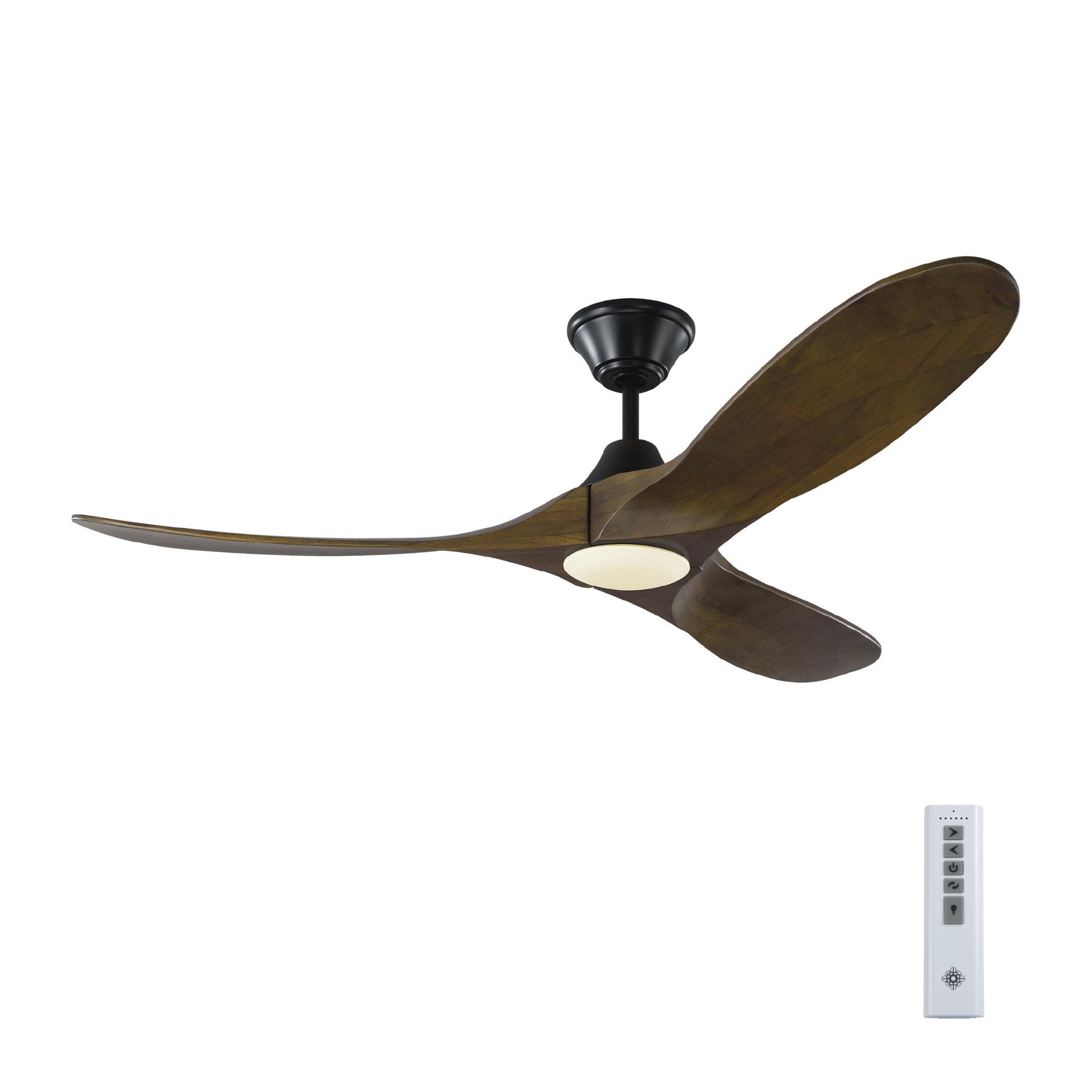 Maverick 52" LED Ceiling Fan in Matte Black w/ Dark Walnut Blade D:52'' H:13 13/16''
