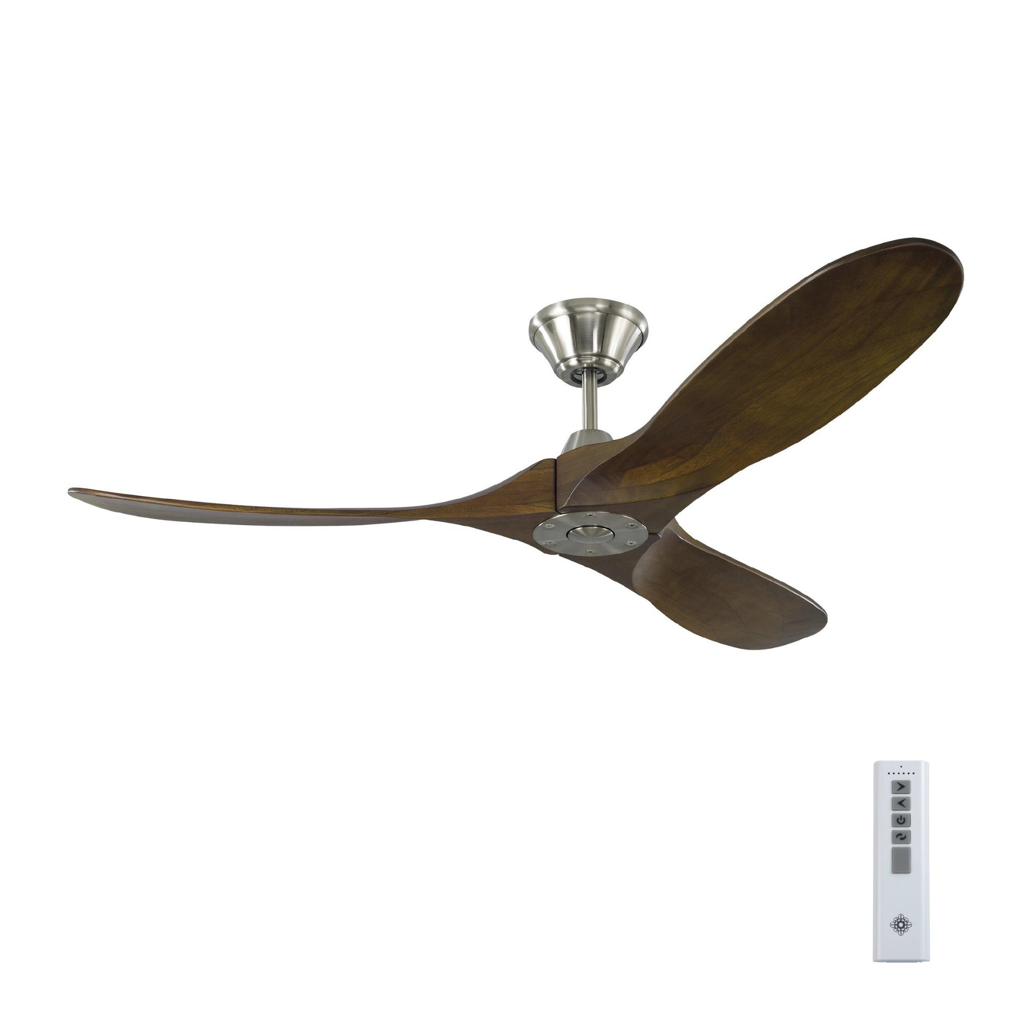 Maverick 52" Ceiling Fan in Brushed Steel w/ Dark Walnut Blade D:52'' H:11 11/16''