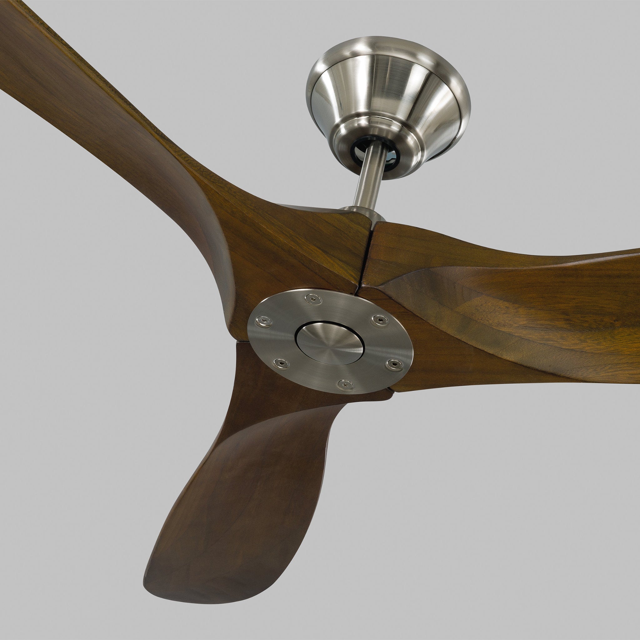 Maverick 52" Ceiling Fan in Brushed Steel w/ Dark Walnut Blade D:52'' H:11 11/16''