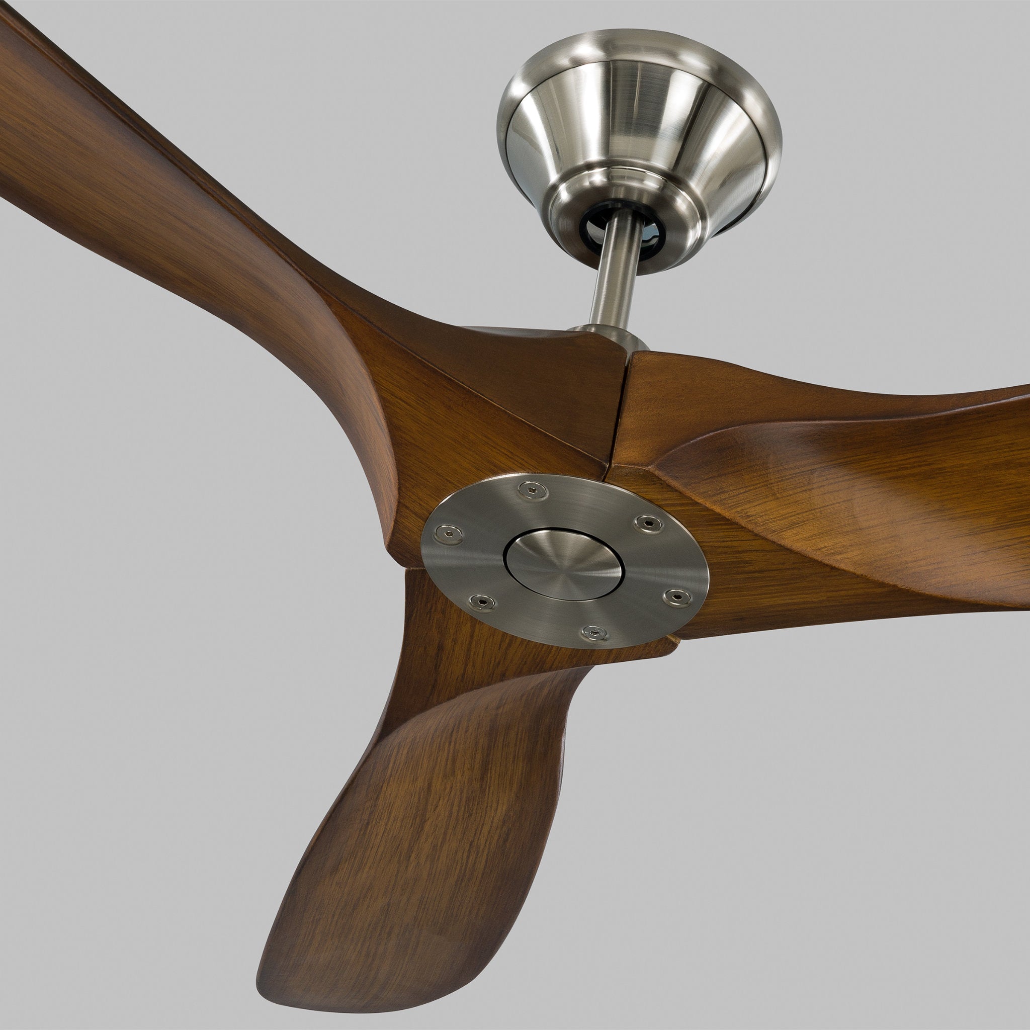 Maverick 52" Ceiling Fan in Brushed Steel w/ Koa Blade D:52'' H:11 11/16''