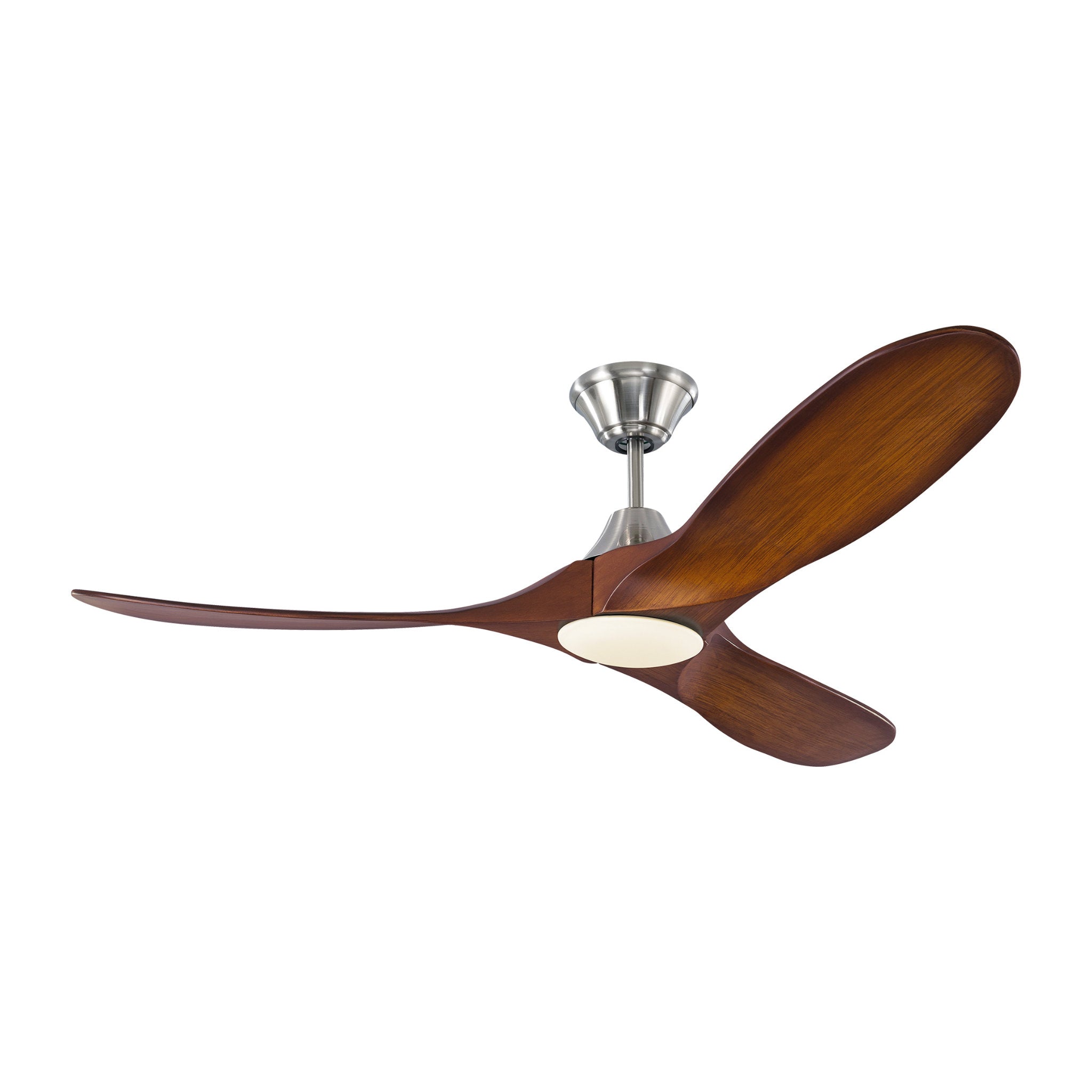 Maverick 52" LED Ceiling Fan in Brushed Steel w/ Dark Walnut Blade D:52'' H:13 13/16''