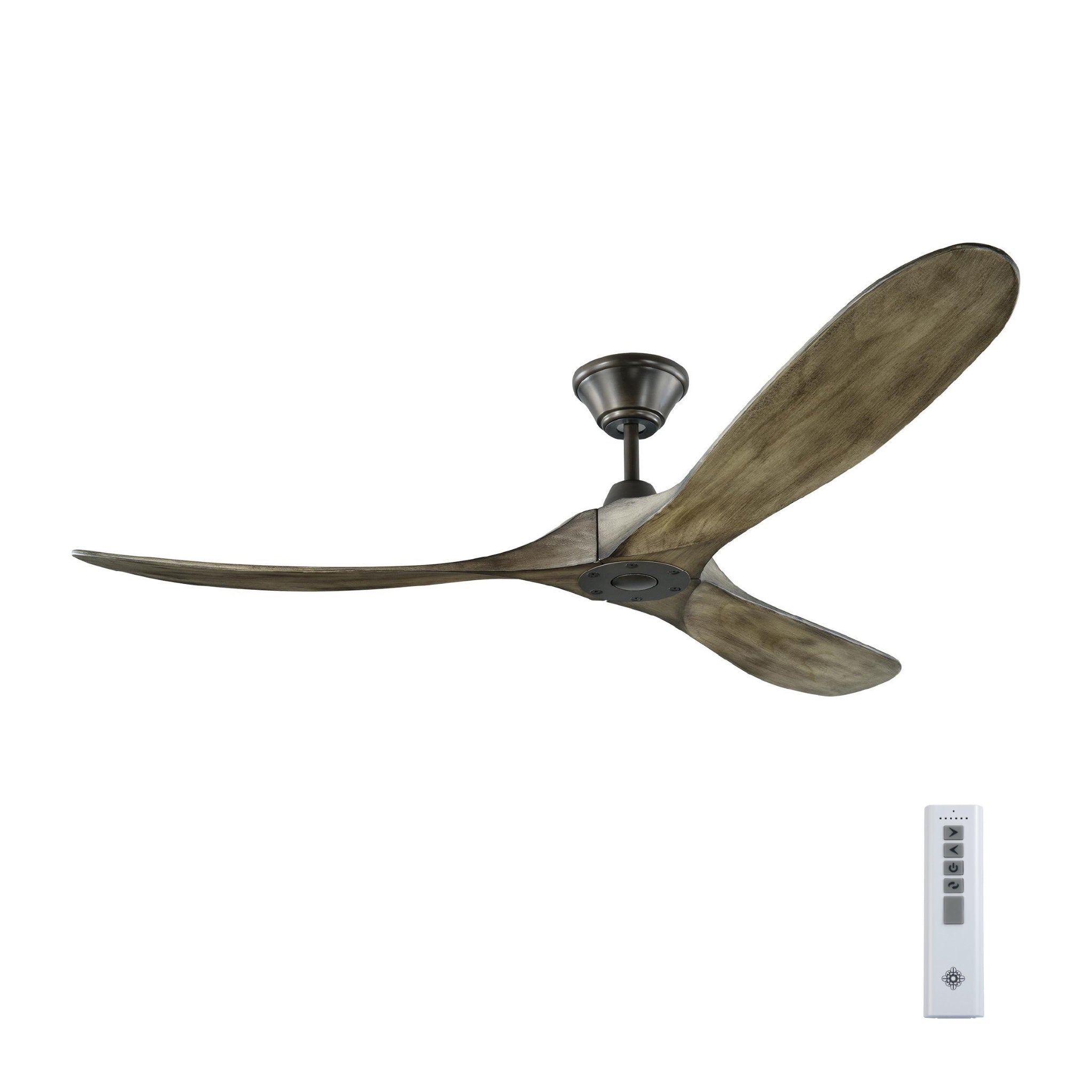 Maverick 60" Ceiling Fan in Aged Pewter w/ Light Grey Weathered Oak Blade D:60'' H:11 11/16''