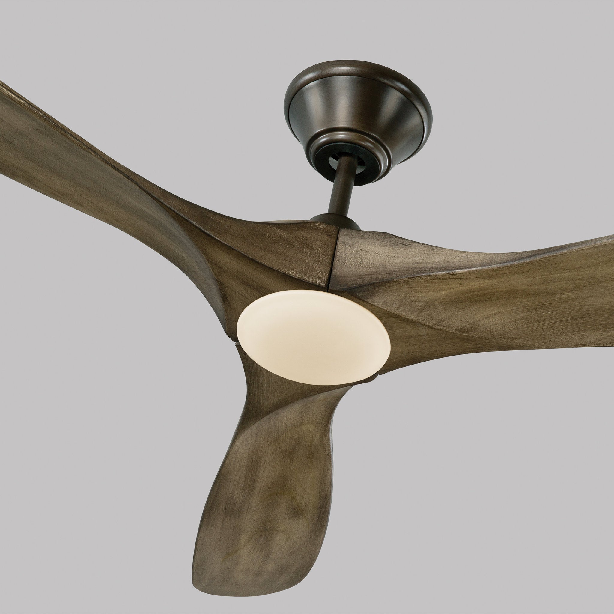 Maverick 60" LED Ceiling Fan in Aged Pewter w/ Light Grey Weathered Oak Blade D:60'' H:13 13/16''