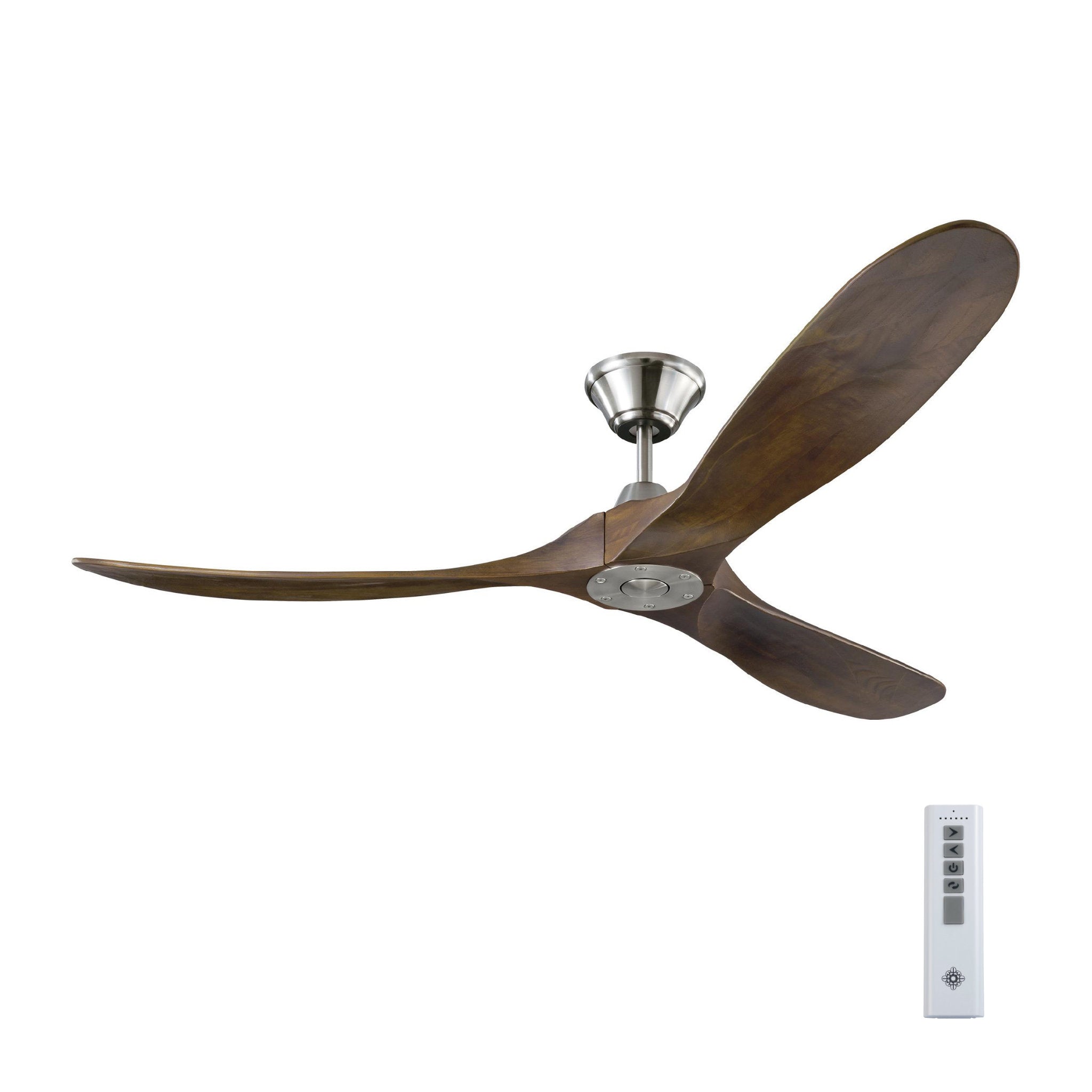 Maverick 60" Ceiling Fan in Brushed Steel w/ Dark Walnut Blade D:60'' H:11 11/16''
