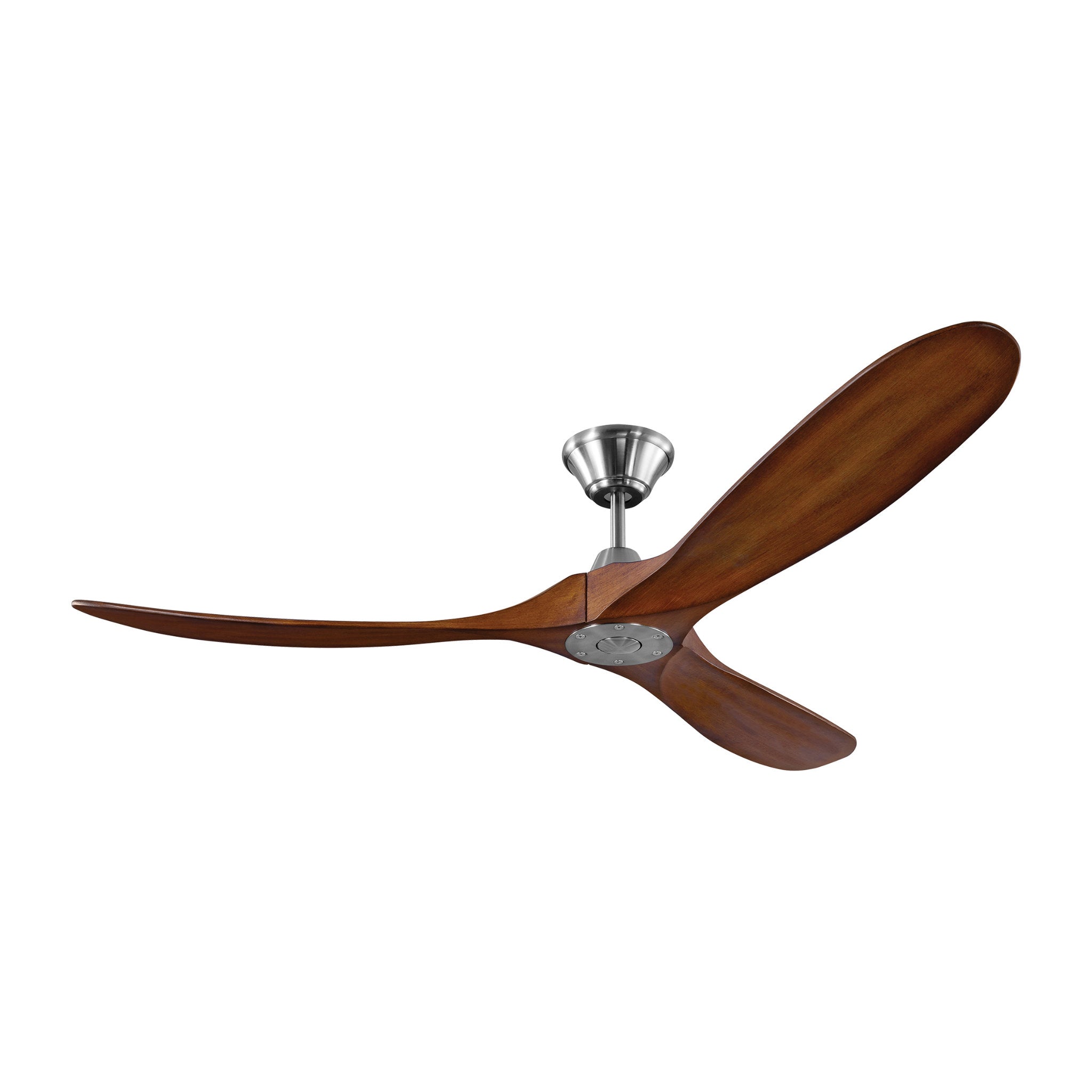 Maverick 60" Ceiling Fan in Brushed Steel w/ Koa Blade D:60'' H:11 11/16''
