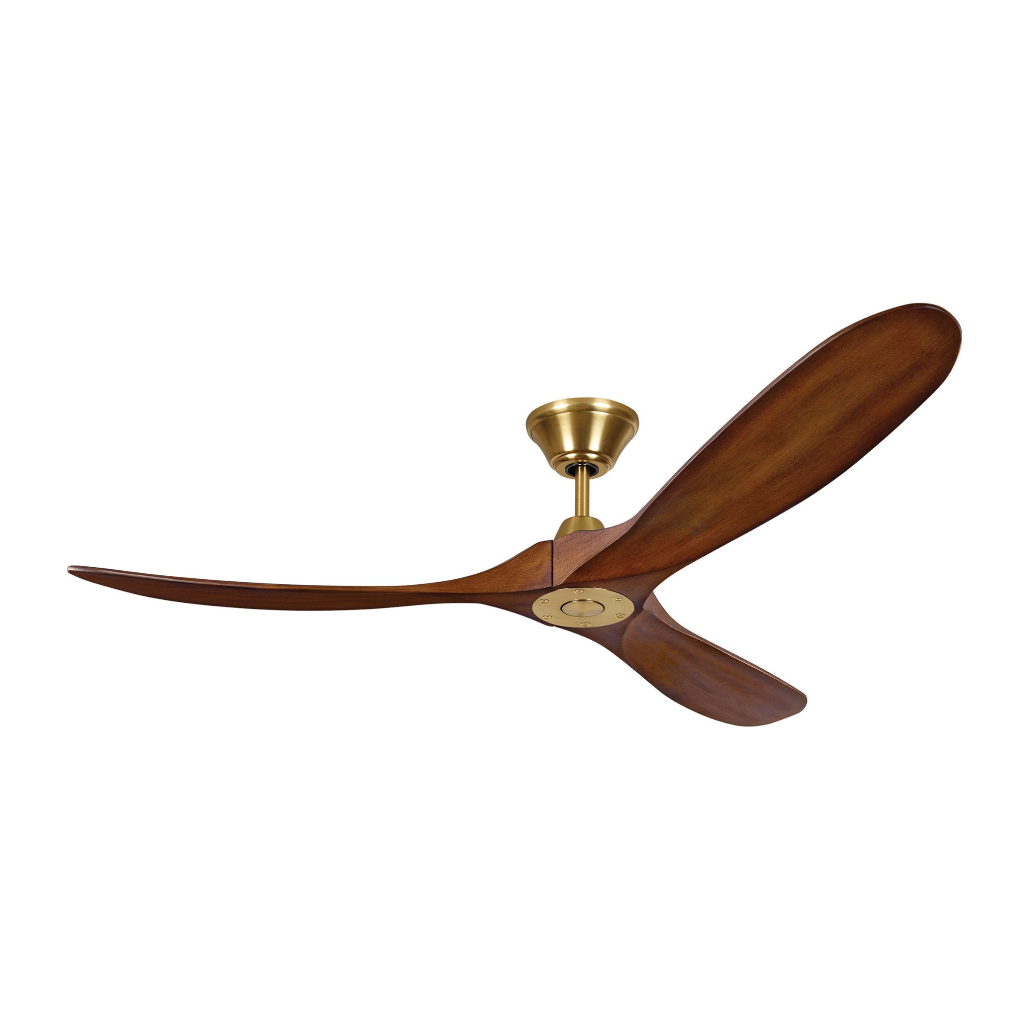 Maverick 60" Ceiling Fan in Brushed Steel w/ Koa Blade D:60'' H:11 11/16''